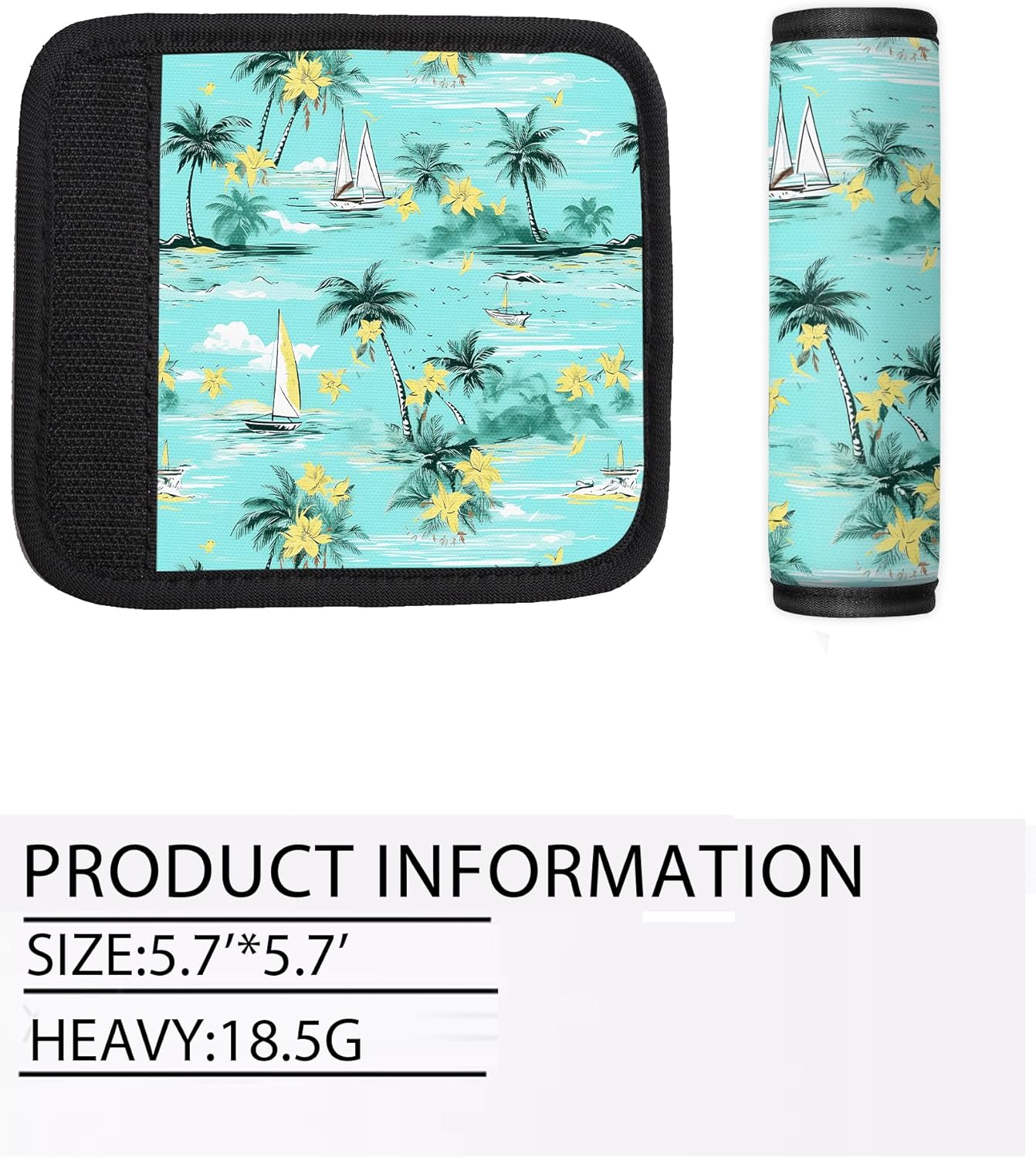 2 Pack Luggage Handle Wrap Travel Tags - Set of Luggage Tags for Suitcases, Identifiers, Marker, and Handle Covers - Cruise Accessories and Travel Gifts（Island