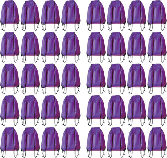 Drawstring Backpack Bulk 40Pcs Draw String Backpack Bags DIY Gym Sports Traveling Yoga Cinch Bag Sackpack Drawstring (purple)