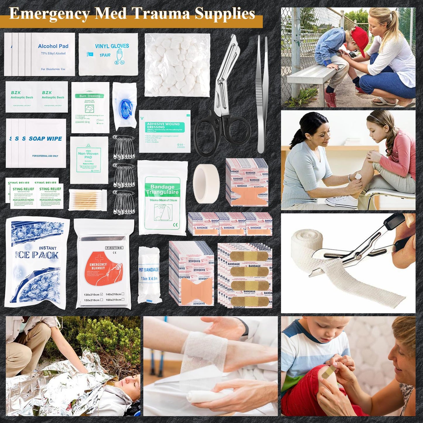 Abpir318 PCS Emergency Survival Kit, Survival Gear and Equipment First Aid Kit Med Supplies for