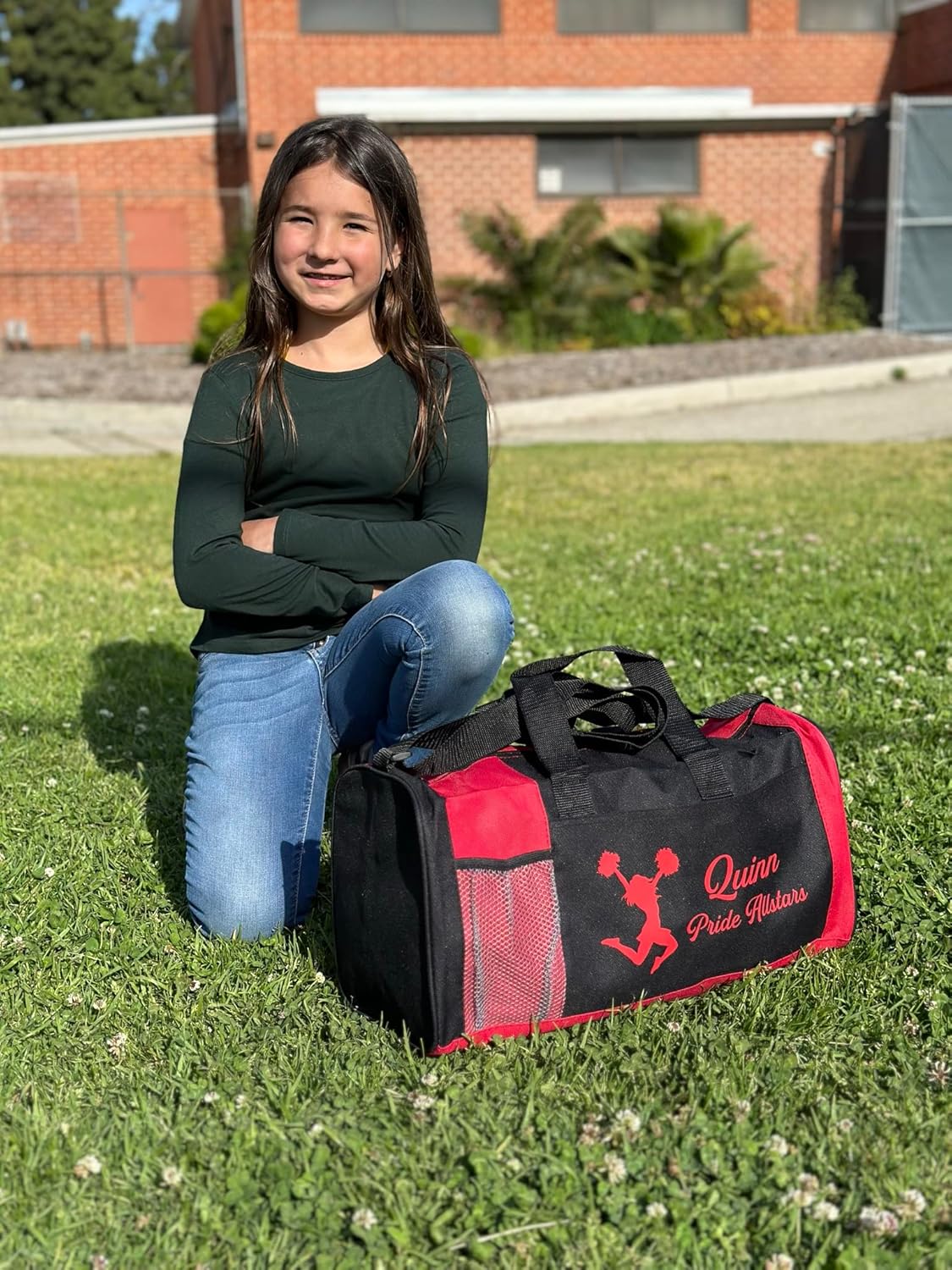 Personalized Kids 18 Inch Sport Duffel Bag With Custom Name & Text - Cheerleading