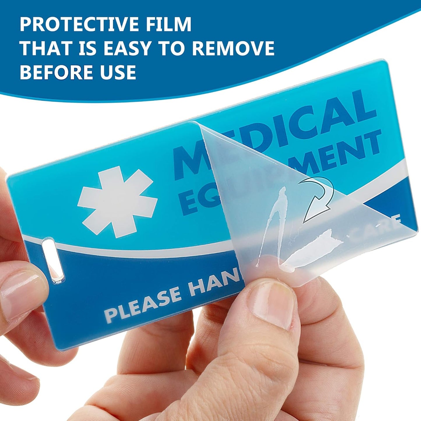 Medical Equipment ID Identification Luggage Tag | Blue | Medical Alert | Carry-On Respiratory Devices | Travel Supplies | Bag Tag | Luggage Gift