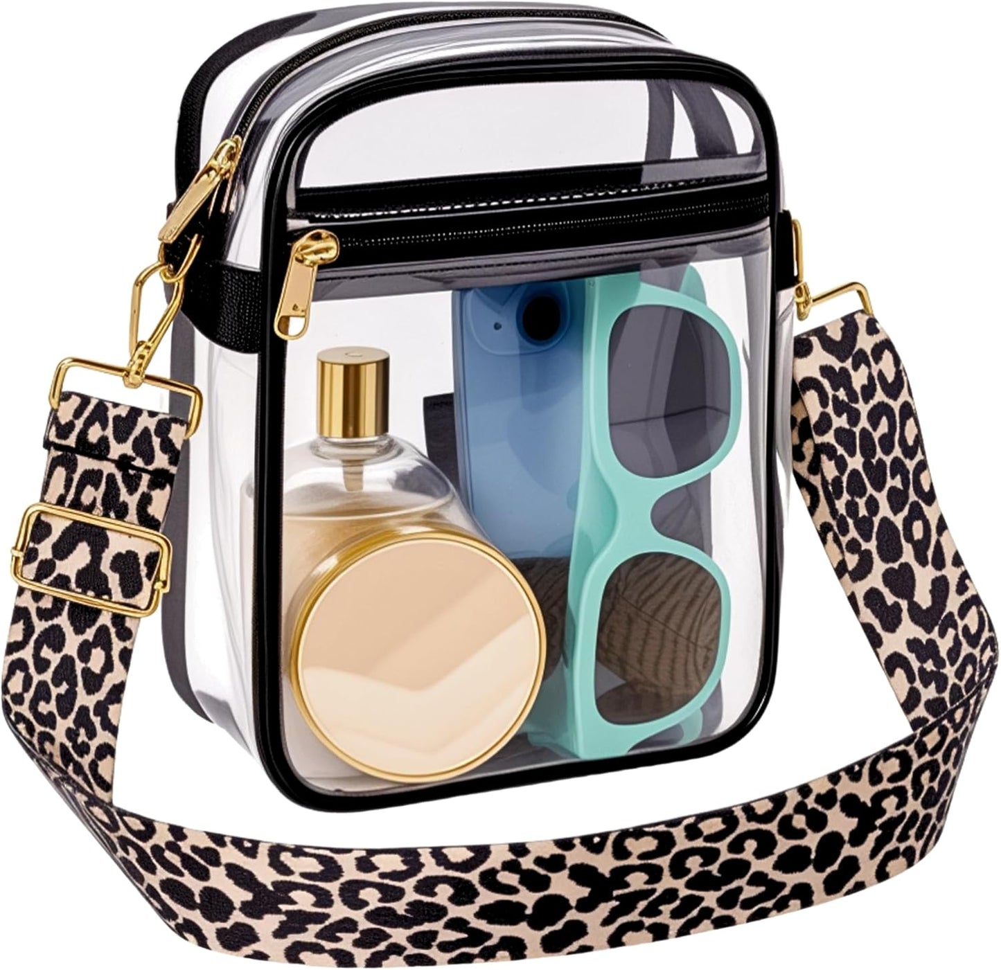 Clear Bag for Stadium Events, Clear Purse with Removable Strap, Messenger Bag for Concert Work Sports and Fetivals