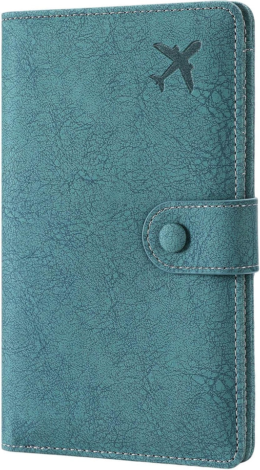 RFID Blocking Passport Wallet Cover Case Travel Document Organizer for Women and Men,Travel Wallet for Credit Card