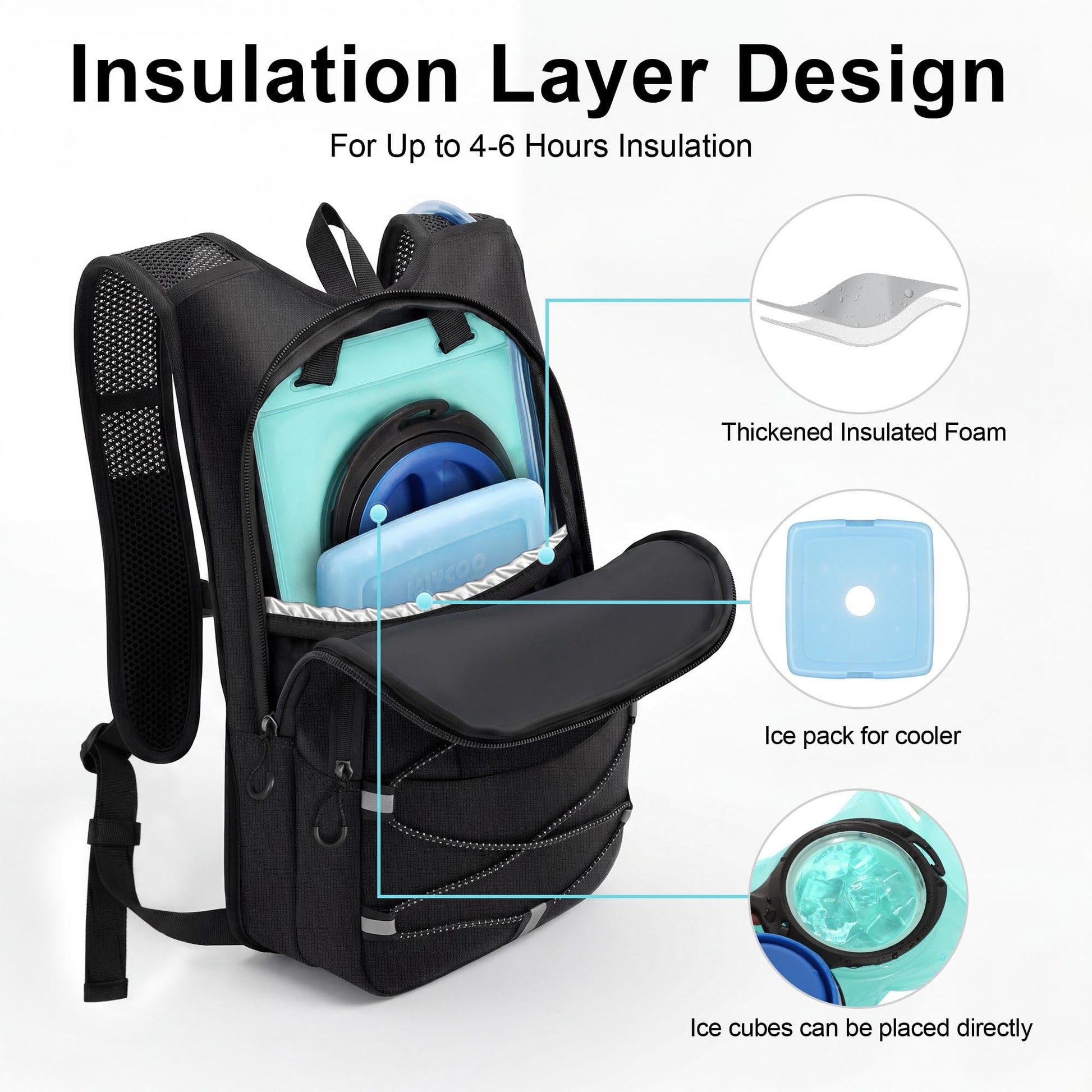 MIYCOO Hiking Backpack with 2L Water Bladder,Hydration Backpack for Running