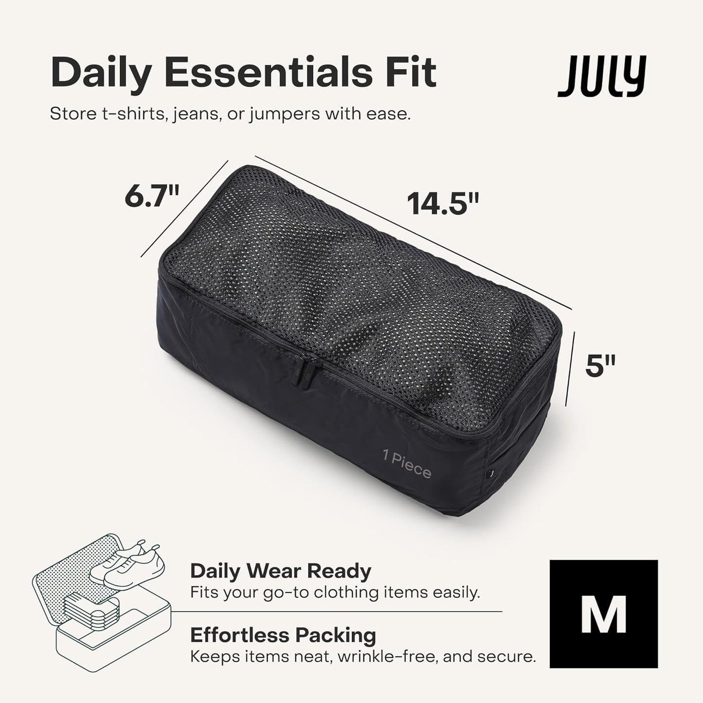 Packing Cells - 4 Set Packing Cubes Luggage Organizer Bags (S, M, 2 x L), Must-Have Suitcase Organizer for Travel, Road Trip & Camping Accessories, Stain-proof, Washable, 3 Sizes - Charcoal