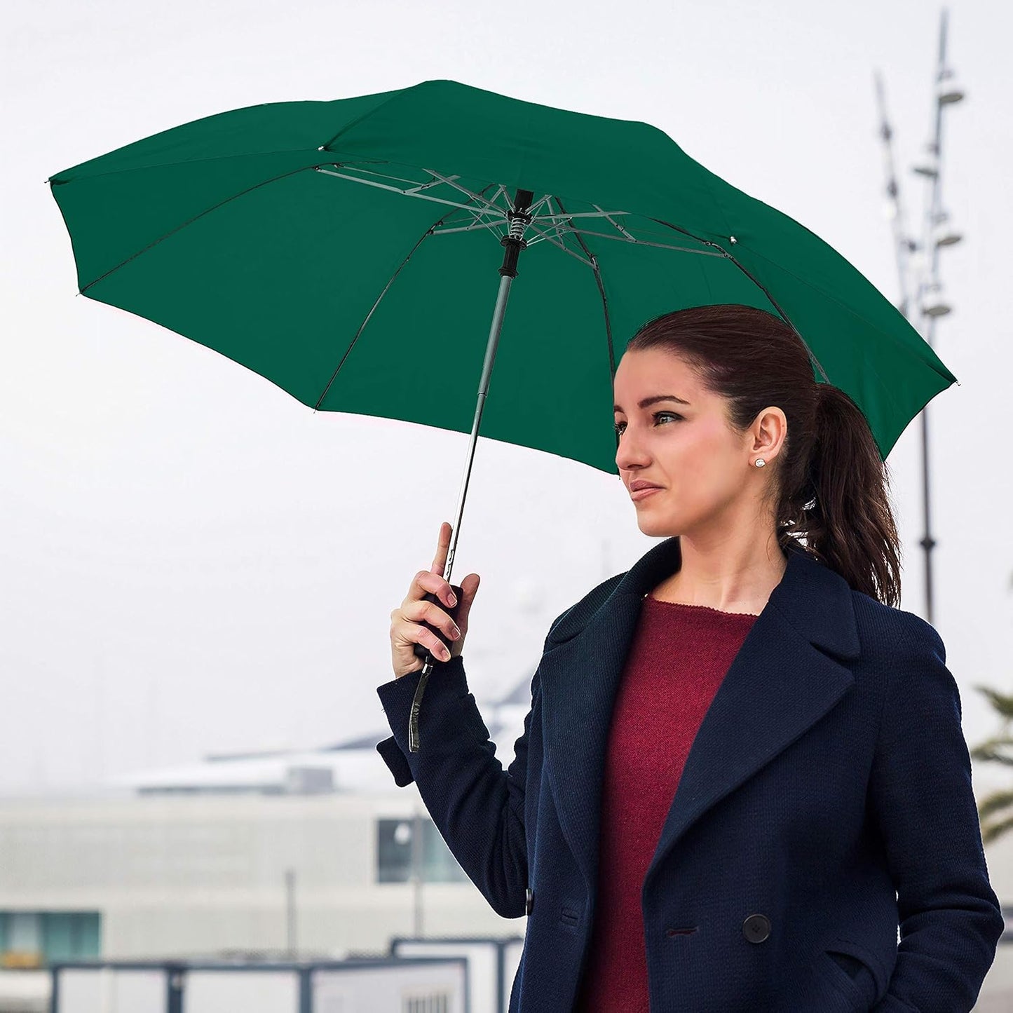 The Spectrum Popular Style 42" Automatic Open Compact Travel Umbrella for Rain, Wind & Sun, Sturdy Lightweight Small Portable Stick Umbrella for Men and Women