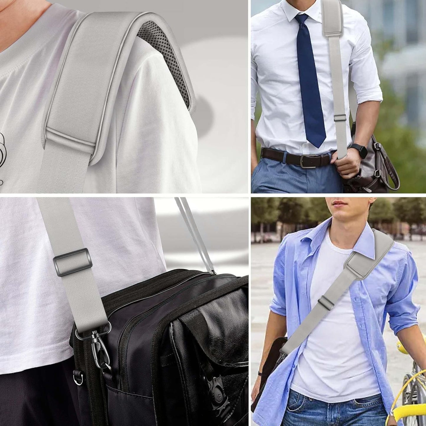 60 Inch Shoulder Strap, Ultra-Thick and Padded with Metal Swivel Hooks for Laptop Messenger and Crossbody Canvas Bags