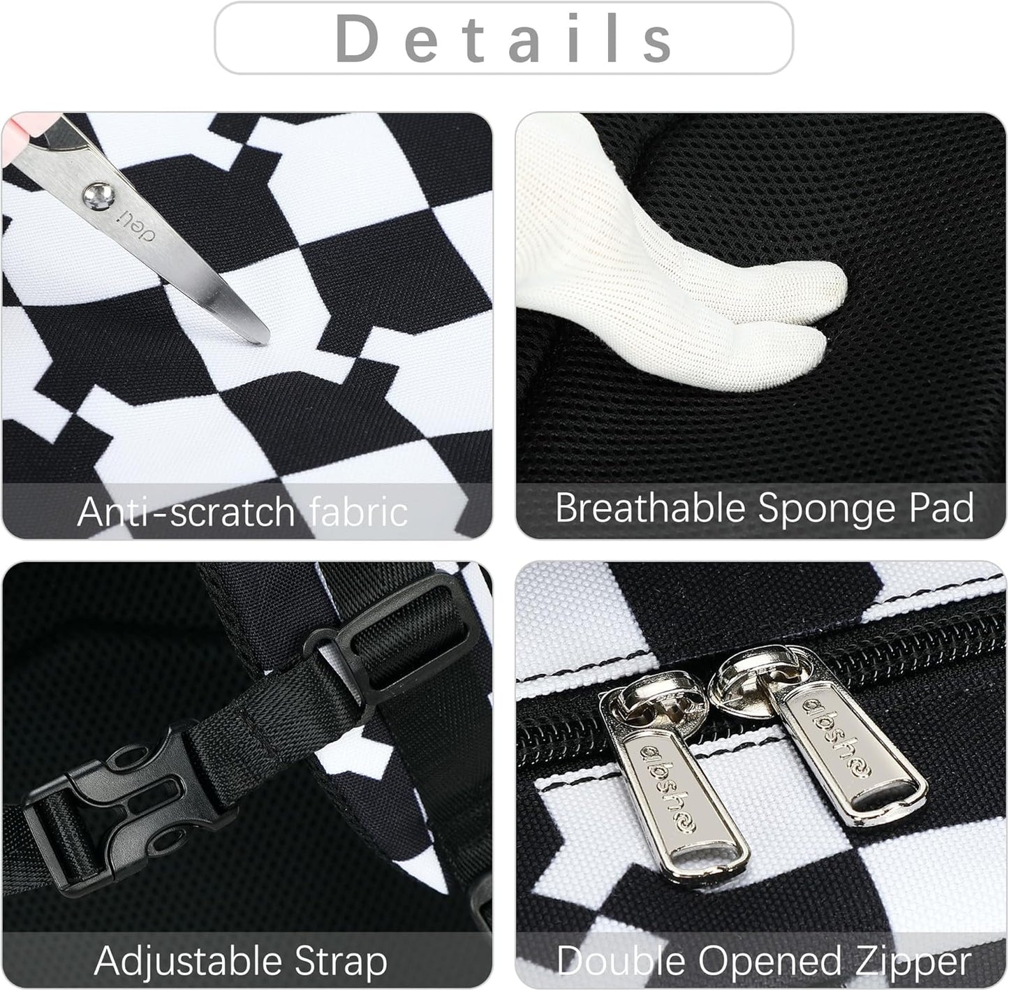 abshoo Checkered Kids School Backpack For Girls Boys Bookbag Kindergarten Elementary School Bags (Blocks Black)