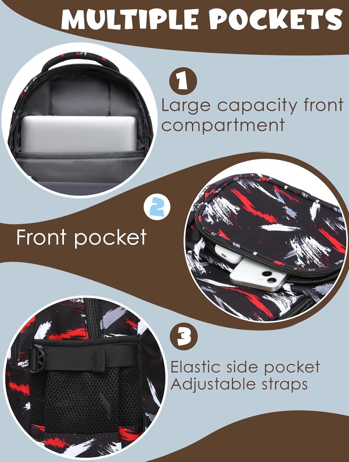 BLUEFAIRY Kids Backpacks for Boys Girls Ages 6-8 Elementary Primary Middle School Bag Back to School Book Bags Mochilas Escolares para Niños Niñas 17 Inch (Coal Black, Brush)
