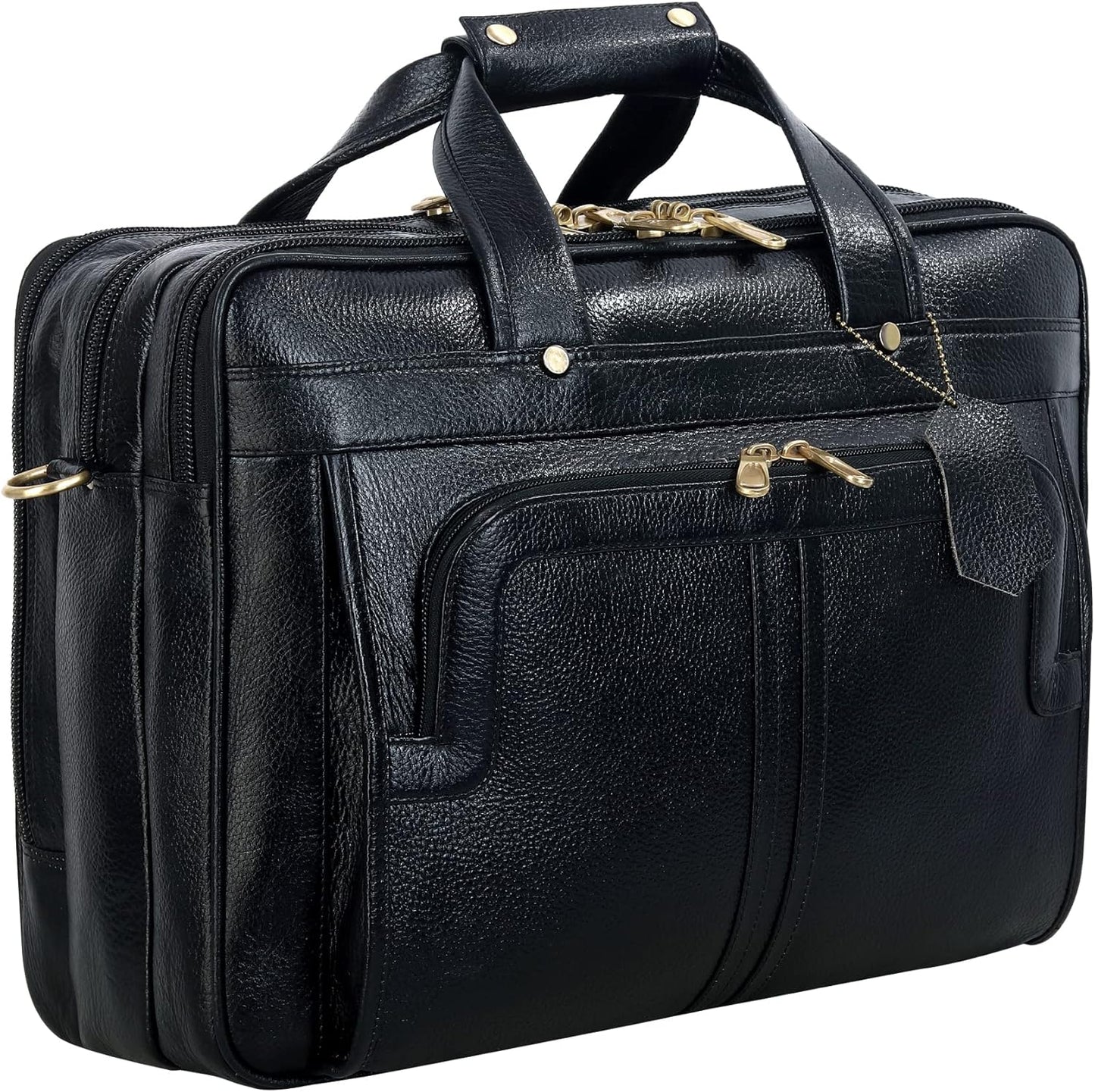 Full Grain Leather 16 Inch Briefcases Laptop Shoulder Bags for Men and Women Business Work Bag Leather Satchel Bag