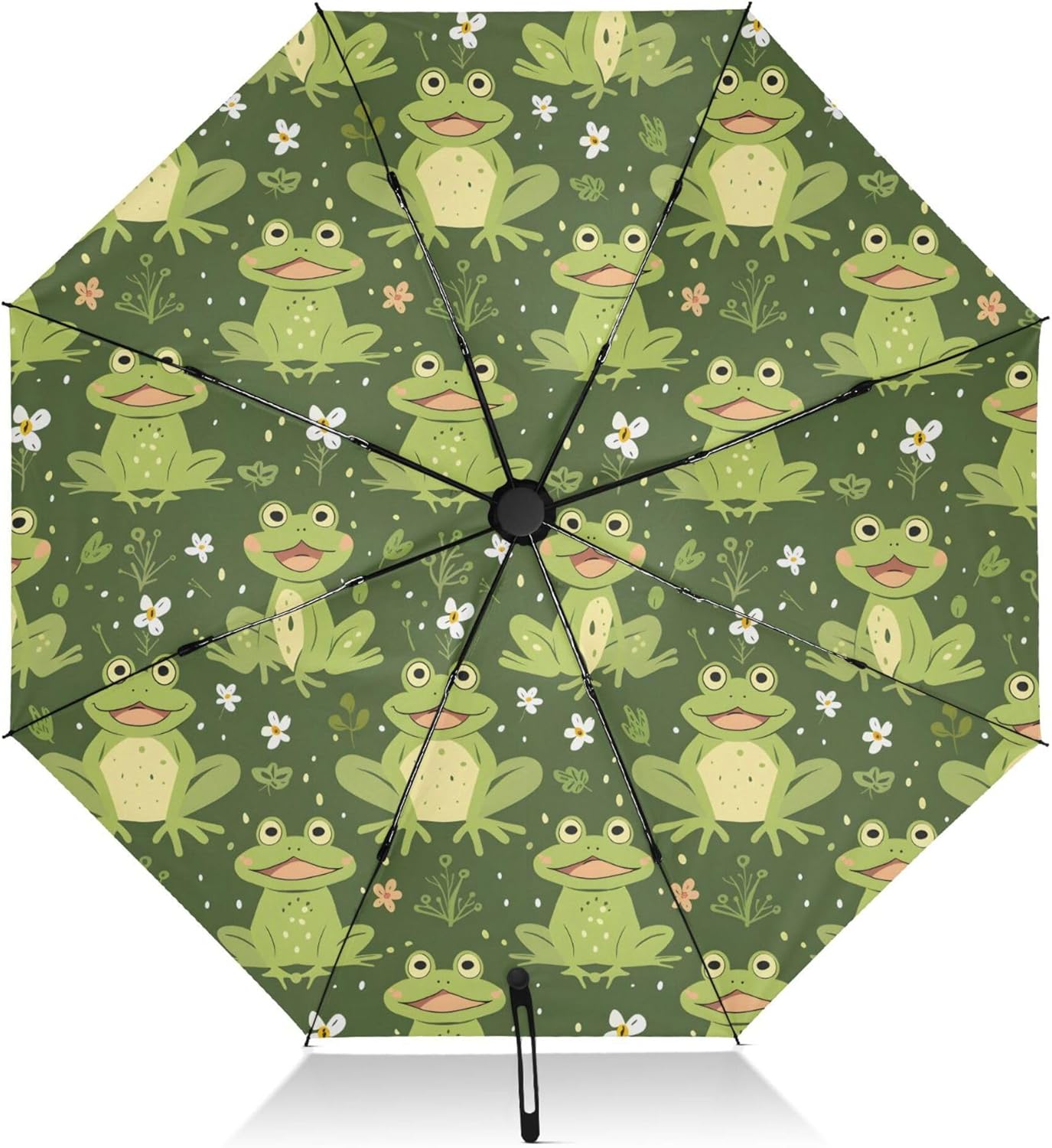 Automatic Folding Umbrella Windproof Strong, UV Protection Compact Black Gothic Moon Spider Webs and Bats Sun Rain Sun Rain Travel Umbrellas for Women Men
