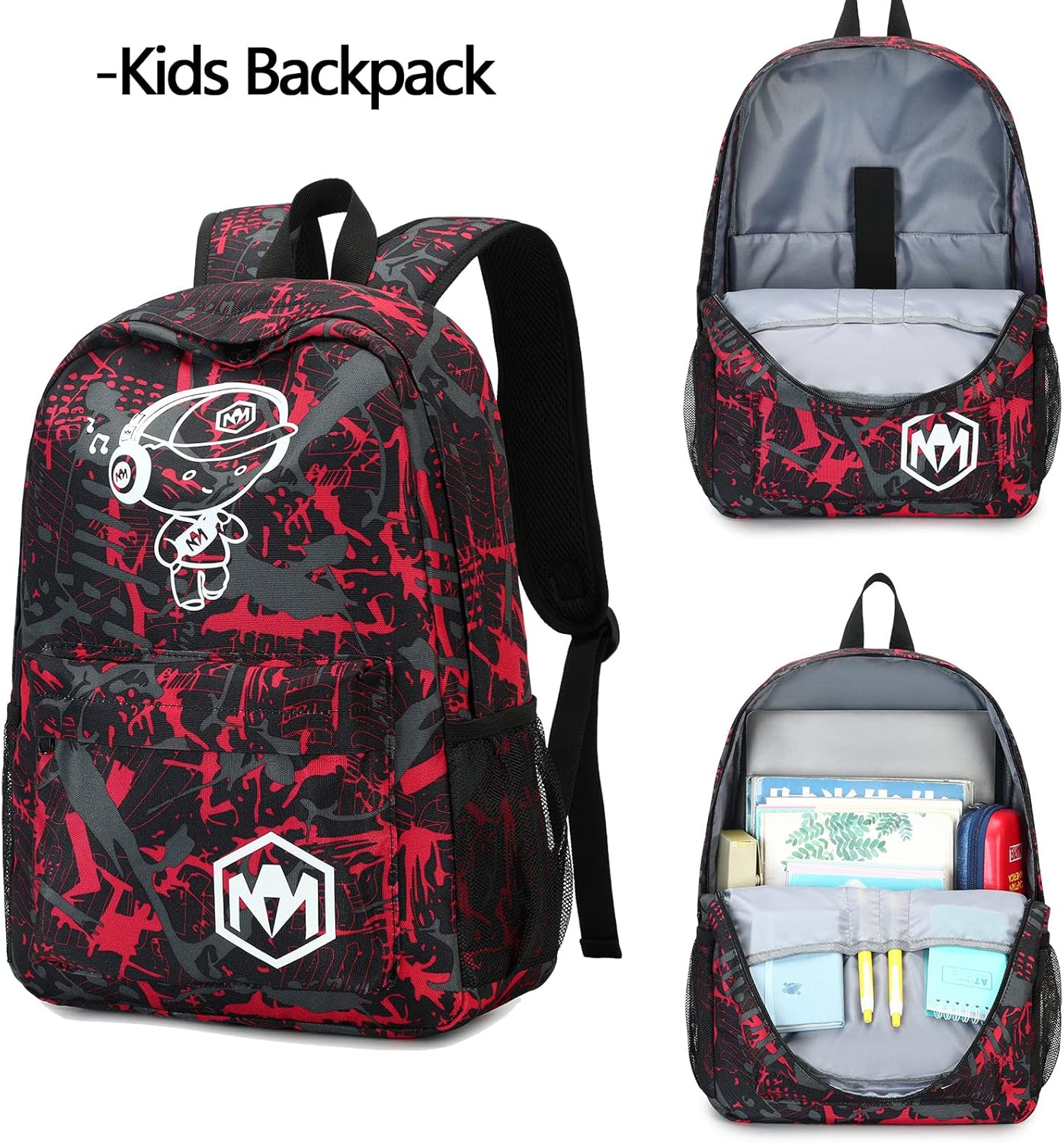 Bluboon School Backpack for Boys Teens Bookbag Travel Daypack Kids Girls Lunch Bag Pencil Case