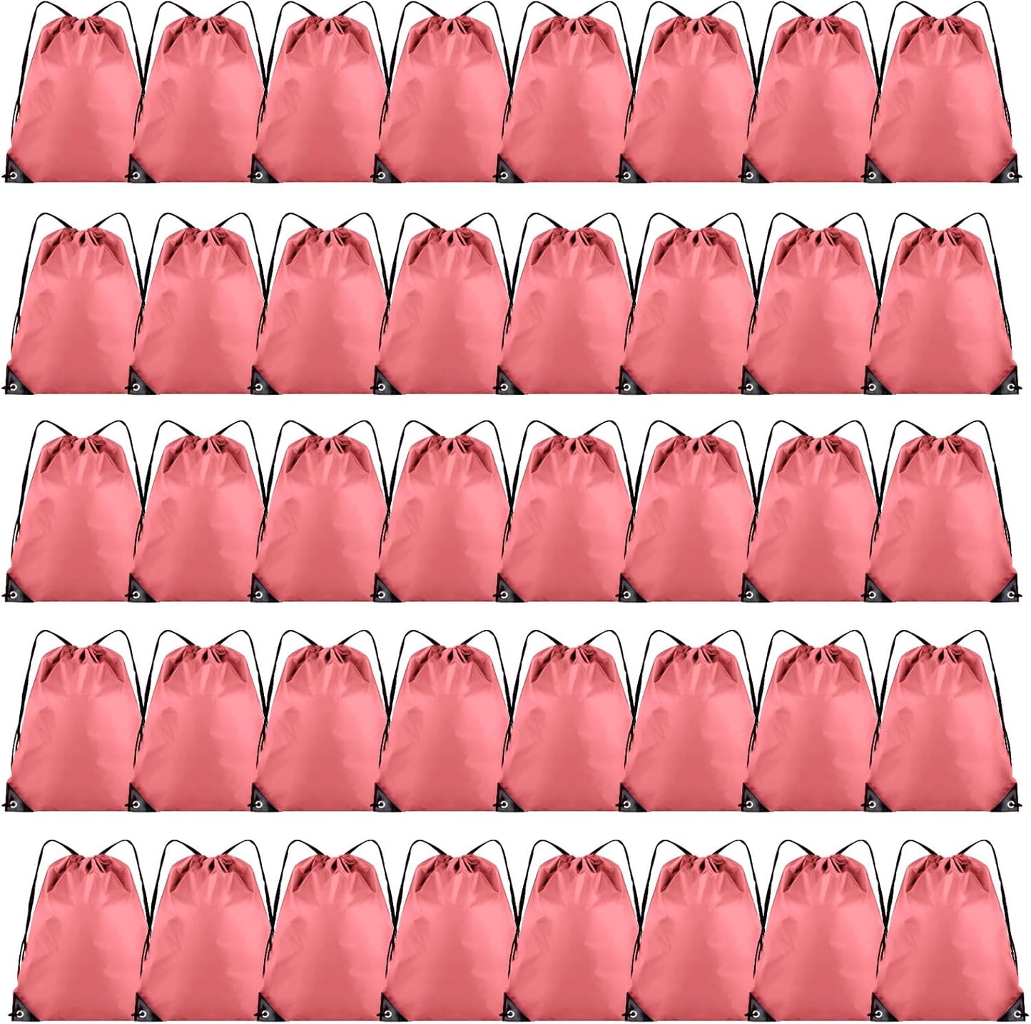 40 Pieces Drawstring Backpack Bulk Cinch Sackpack Ployster Drawstring Bags for Gym Party Trip(Peachy)