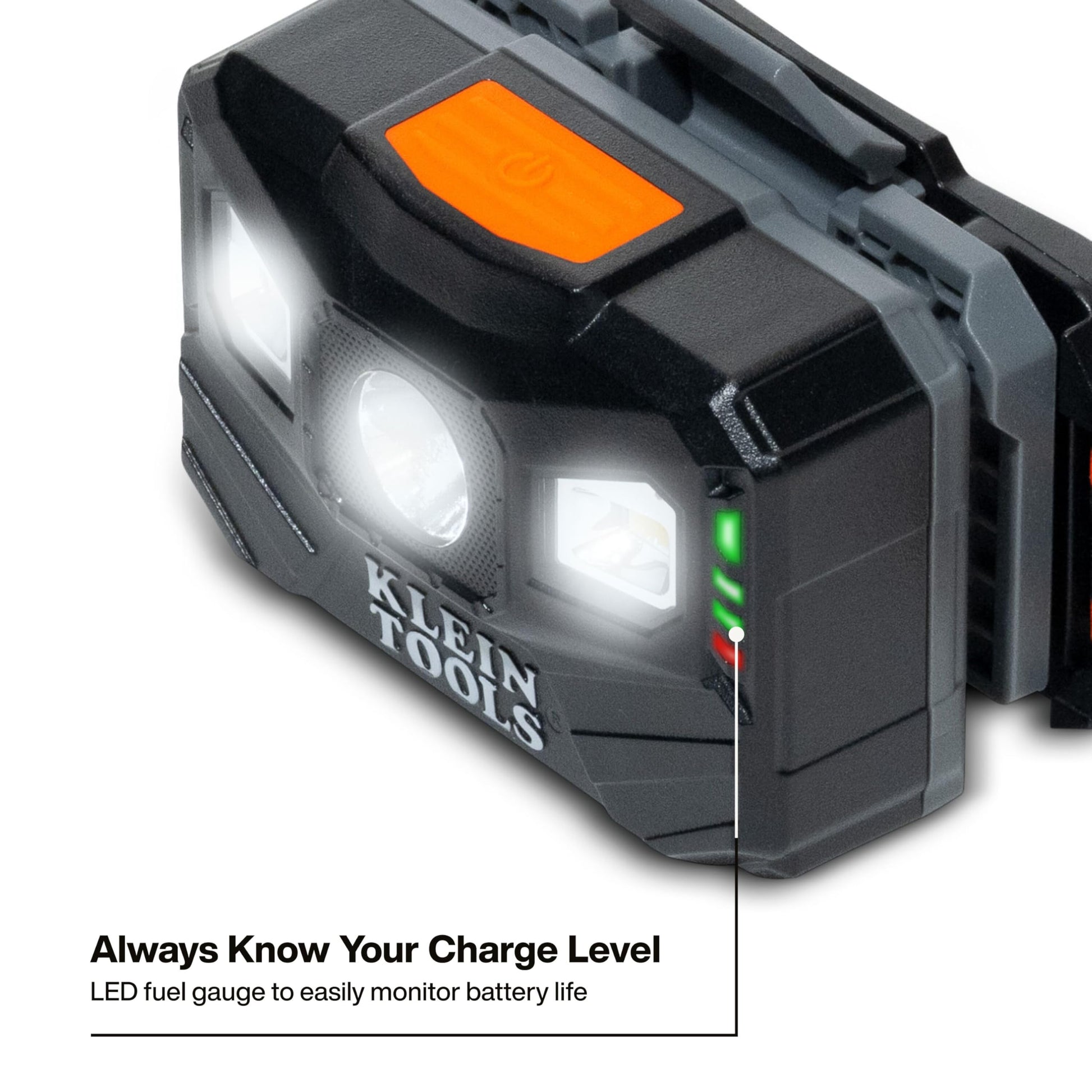 Klein Tools 56048 Rechargeable LED Headlamp, Adjustable Fabric Strap, 400 lms, All-Day Runtime, for
