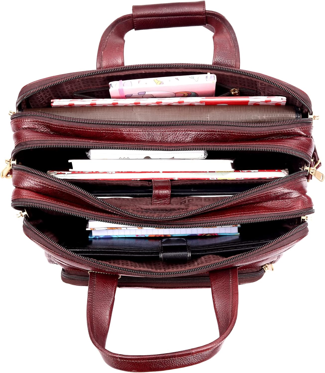 Full Grain Leather 16 Inch Briefcases Laptop Shoulder Bags for Men and Women Business Work Bag Leather Satchel Bag