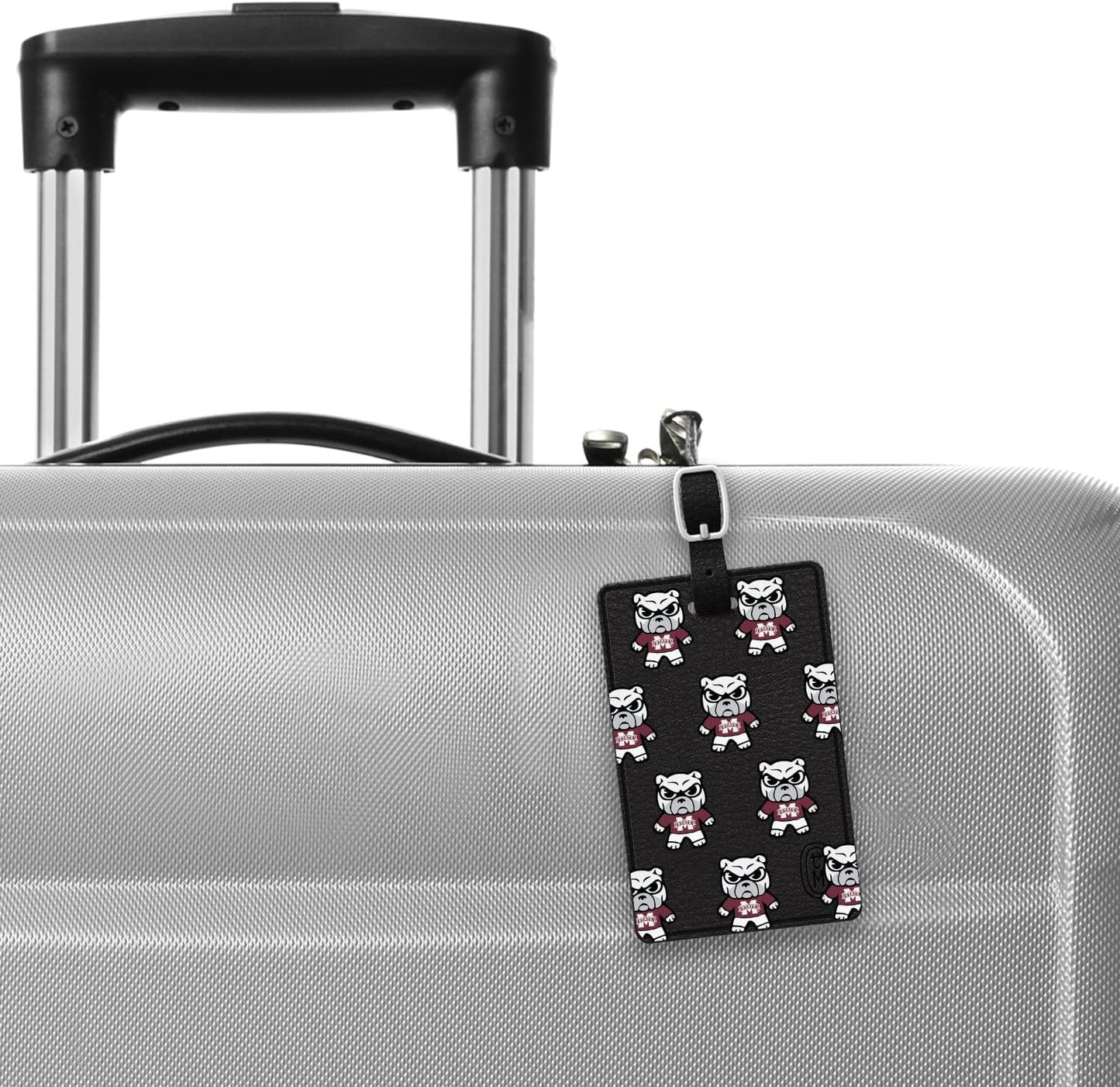 OTM Essentials Mississippi State University Faux Leather Luggage Tag, Durable Travel Accessories with Adjustable Strap and ID Card, Tokyodachi Mascot A