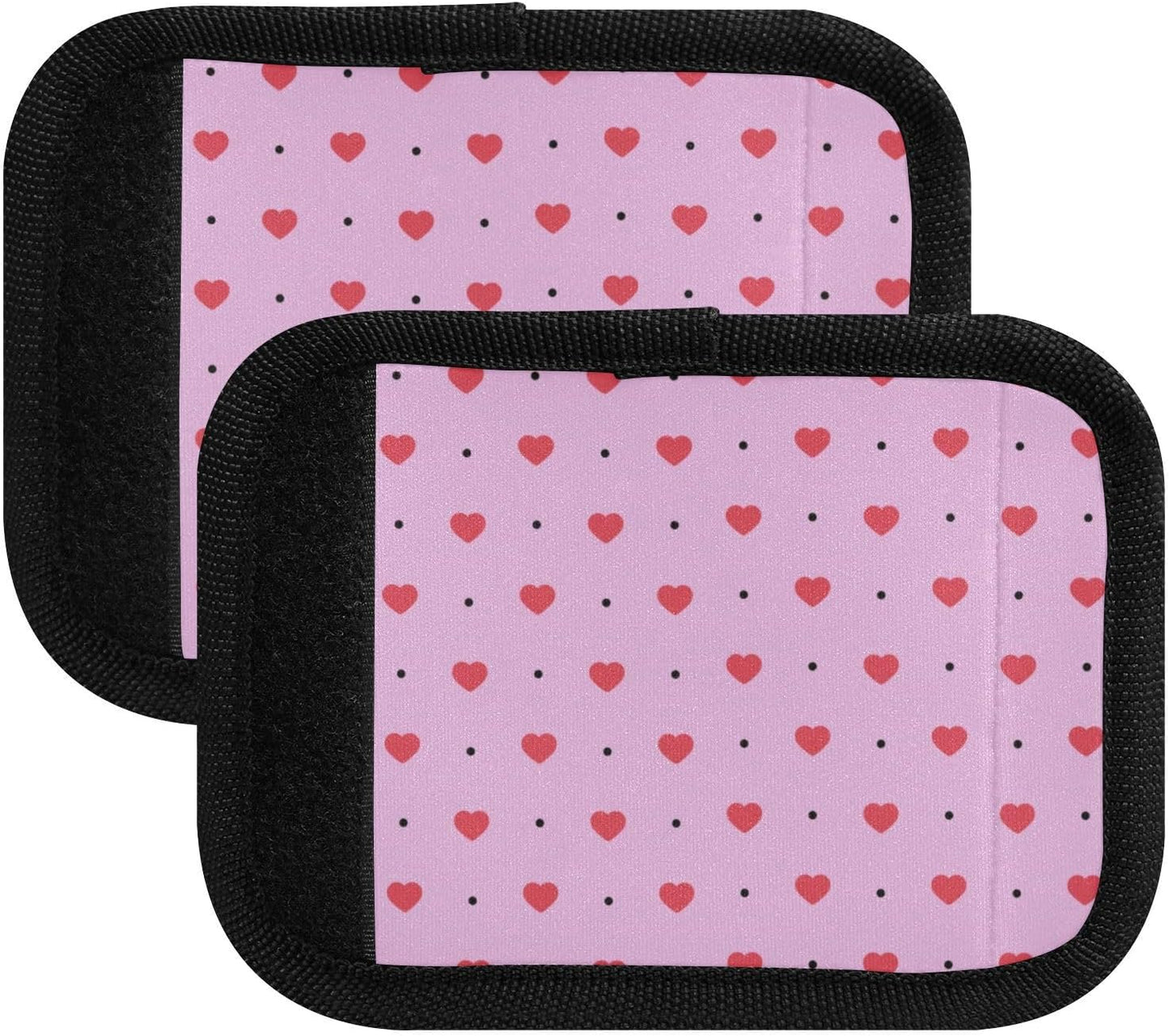 Love Hearts 2 Pack Luggage Handle Wrap for Suitcase Luggage Identifier Travel Tags Handle Protection Sleeve Cover