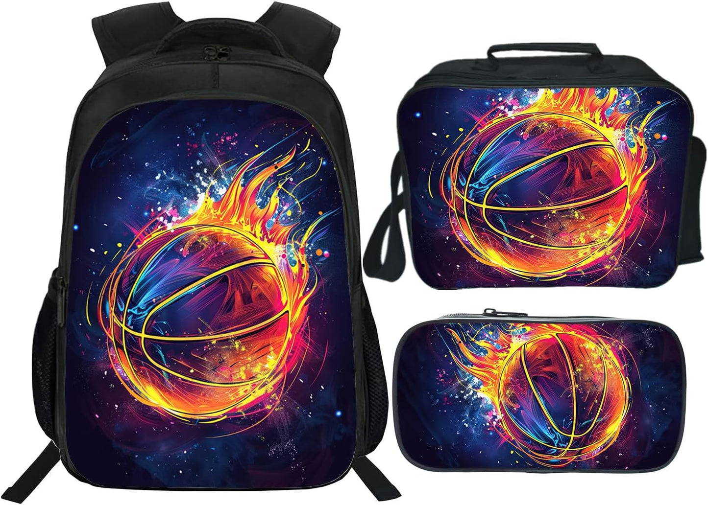 Kids Backpack School Bookbag 16inch Schoolbag With Lunch Box Bag And Pencil Case Set For Boys Girls