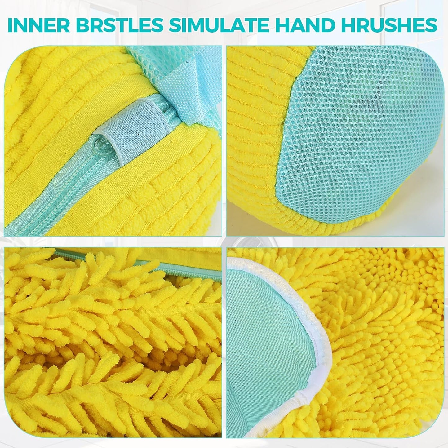 Shoe Washing Machine Bag,Shoe Cleaning Bag for All Shoe Types,Laundry Shoe Bag for Washer and Dryer Laundry Bags-Reusable Shoe Cleaning Bag for Sneaker Tennis Shoes Unstain Cleaner Kit(Yellow 2PCS)
