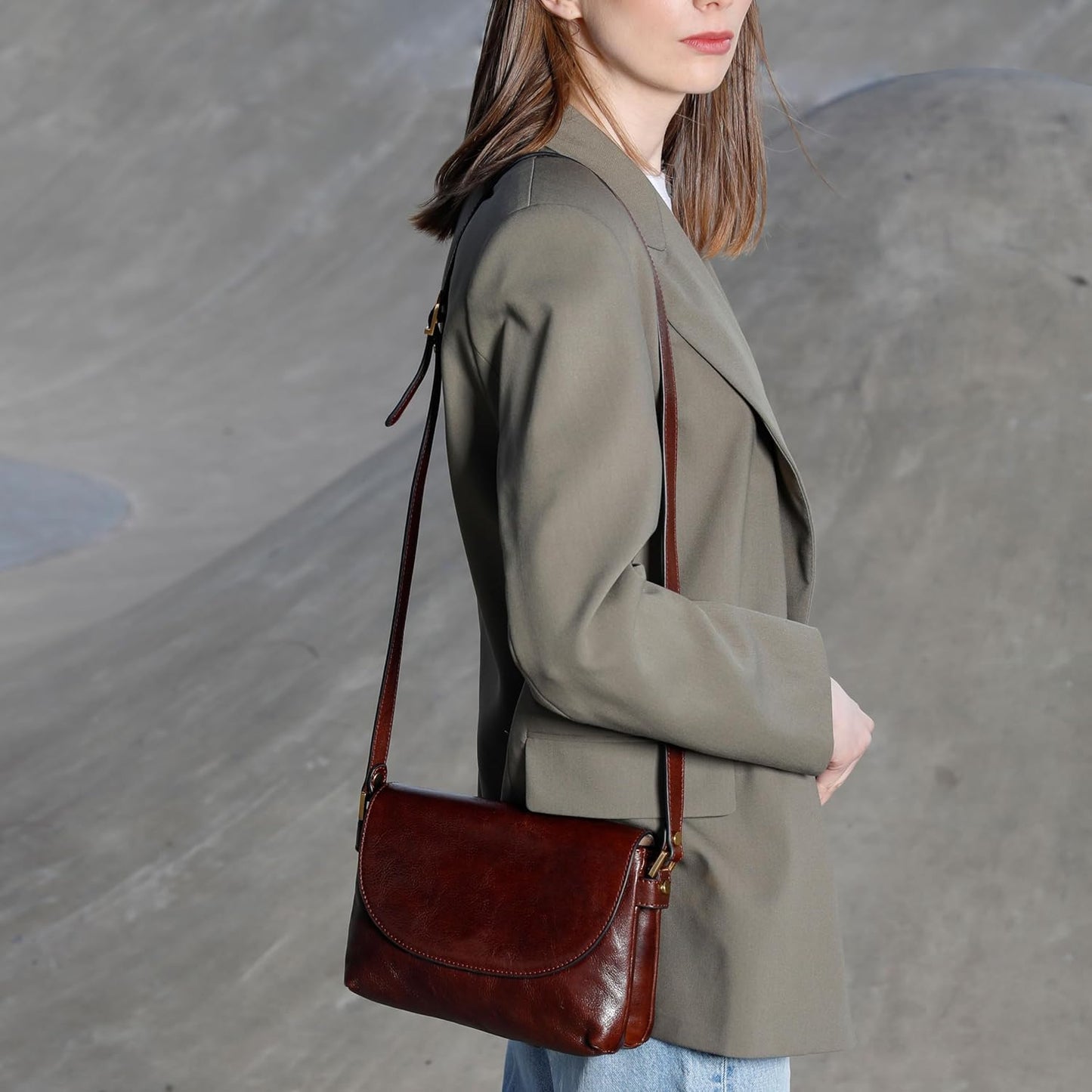 Time Resistance Leather Cross Body Bag for Women - Handbag - Shoulder Bag - Messenger - Purse