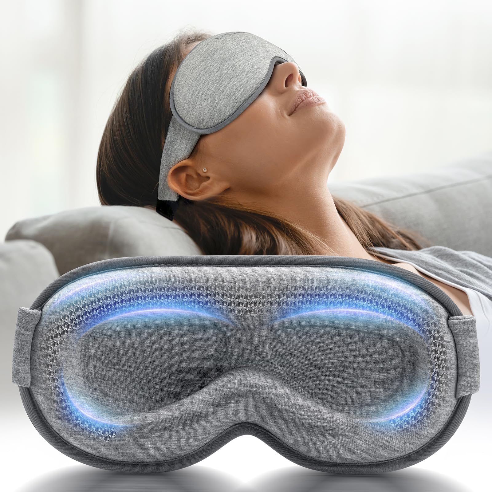 FACEMOON 3D Blackout Weighted Eye Mask for Sleep, Airplane Travel Essential