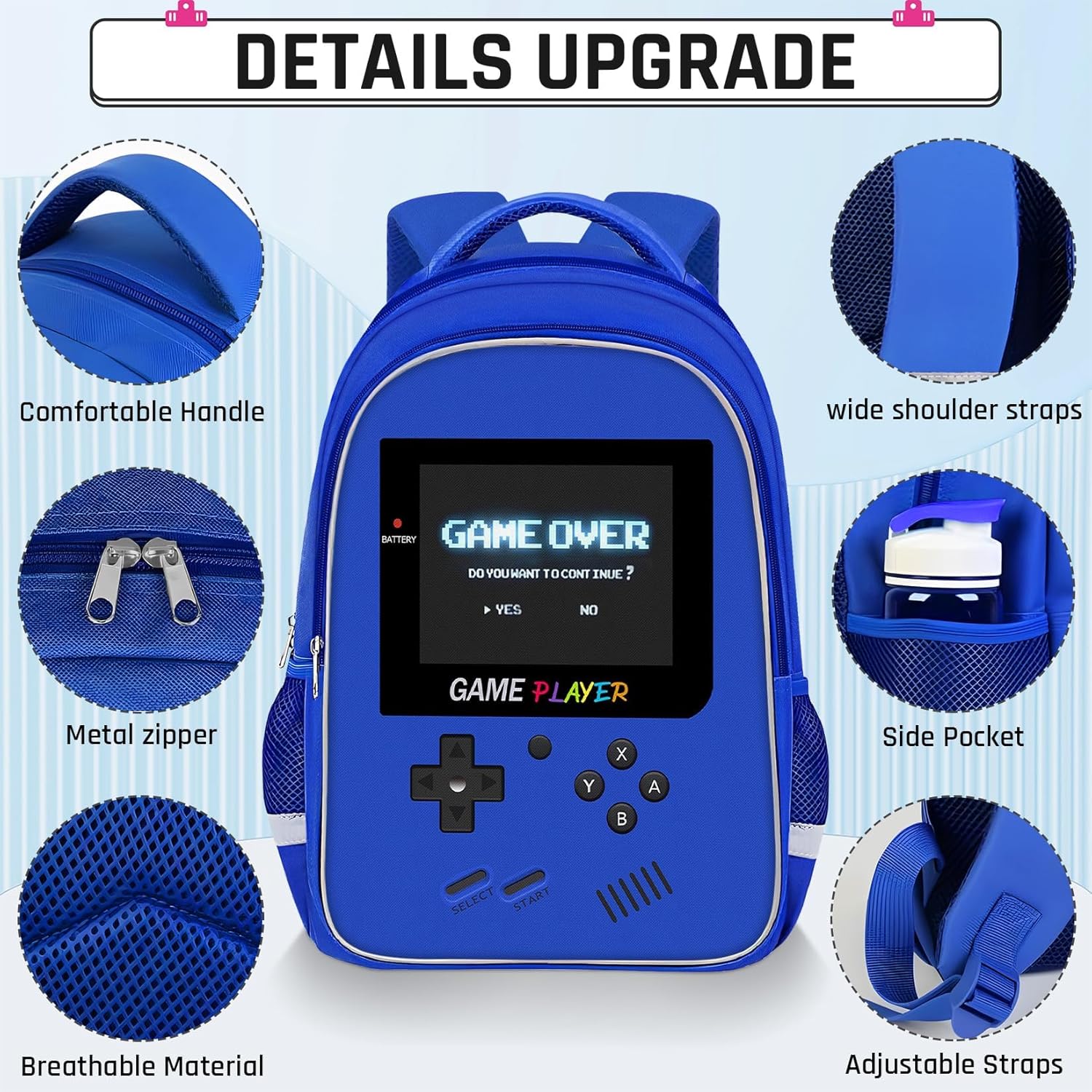 Backpack for School Boys,3pcs Boys Backpack and Lunch Box Set for Elementary Middle School, 17″