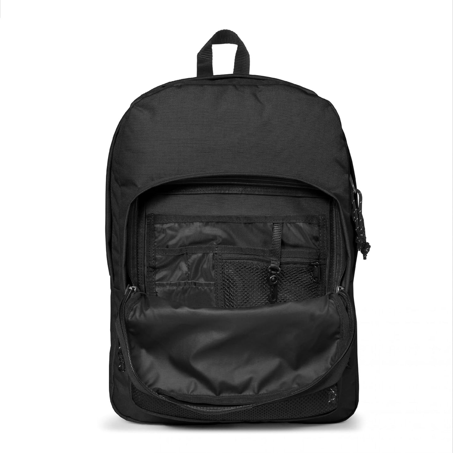 EASTPAK Pinnacle – 38L Everyday Backpack with Dual Compartments, Organizer Front Pocket, Quilted Back Panel & Shaped Shoulder Straps, Black