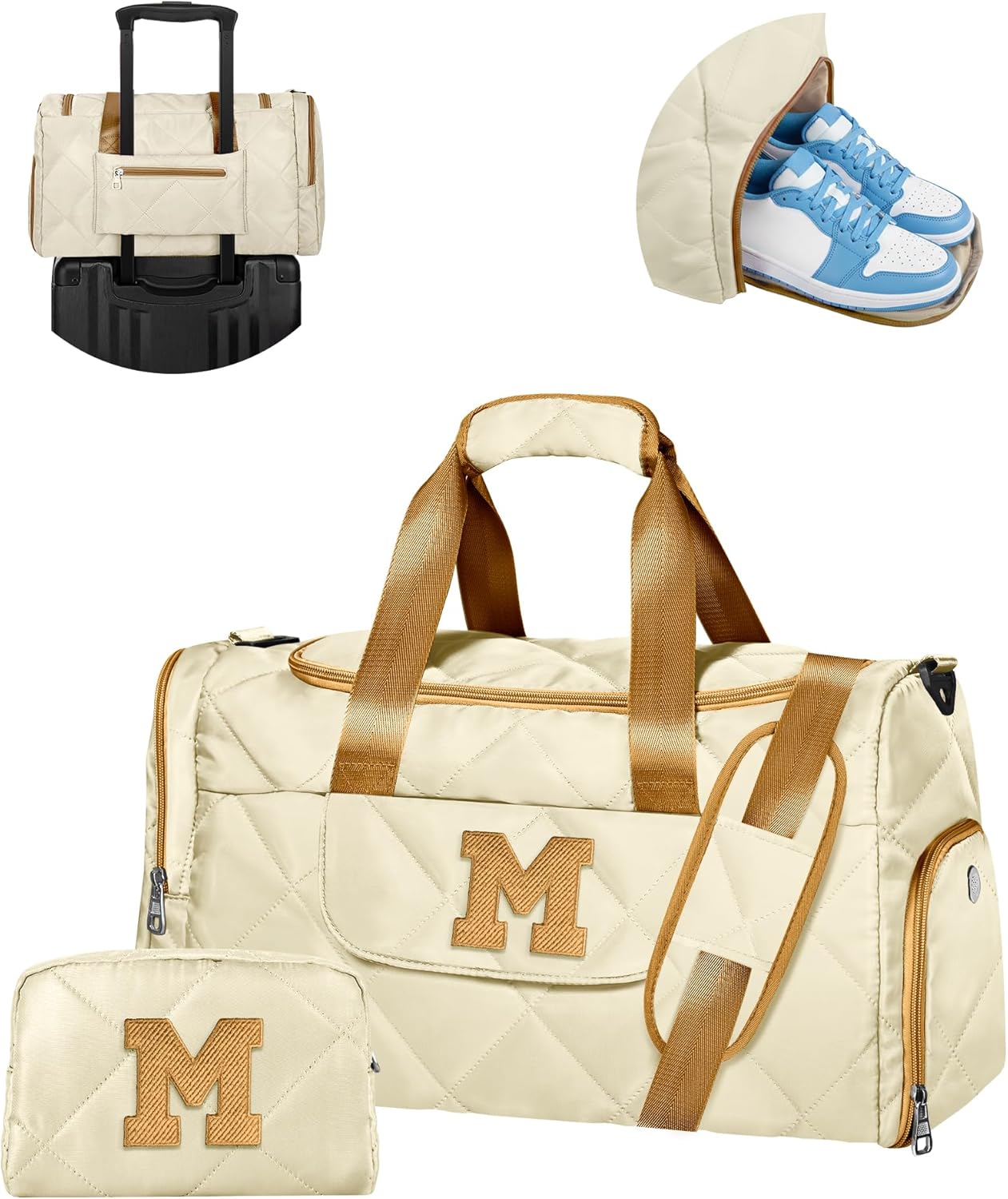 Gifts for Girl Teen Girls, Initial Duffle Bag for Travel, Birthday Gift Idea for Daughter