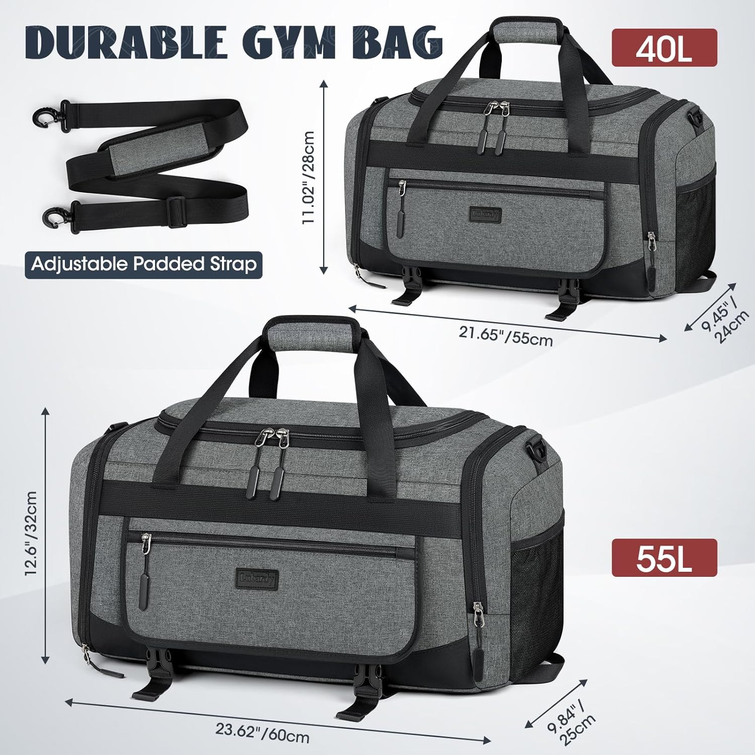 IGOLUMON Gym Bag for Men 40L Sports Duffel Bags Gym Duffle Bag Women with Shoe Compartment & Wet