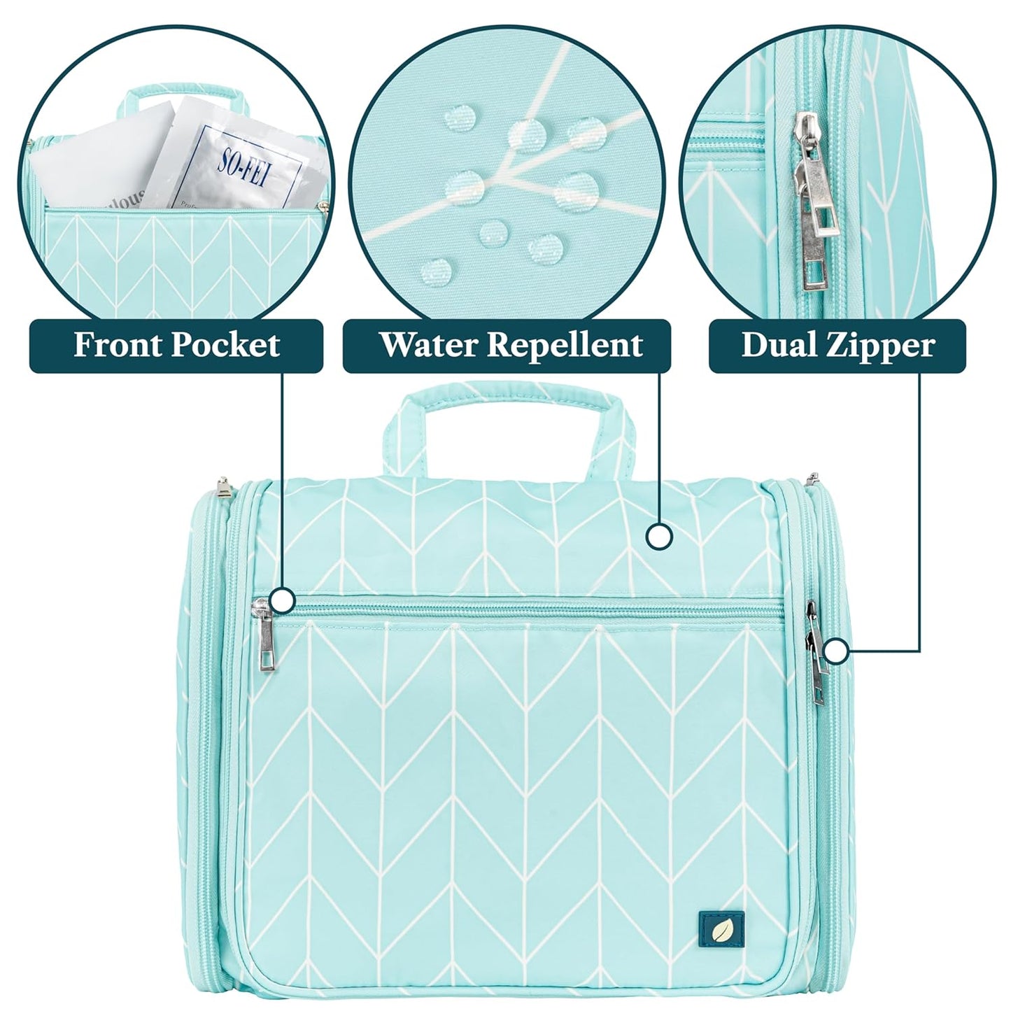 PAVILIA Large Hanging Toiletry Bag Travel Bag Women Men, Cosmetic Organizer, Water Resistant Makeup