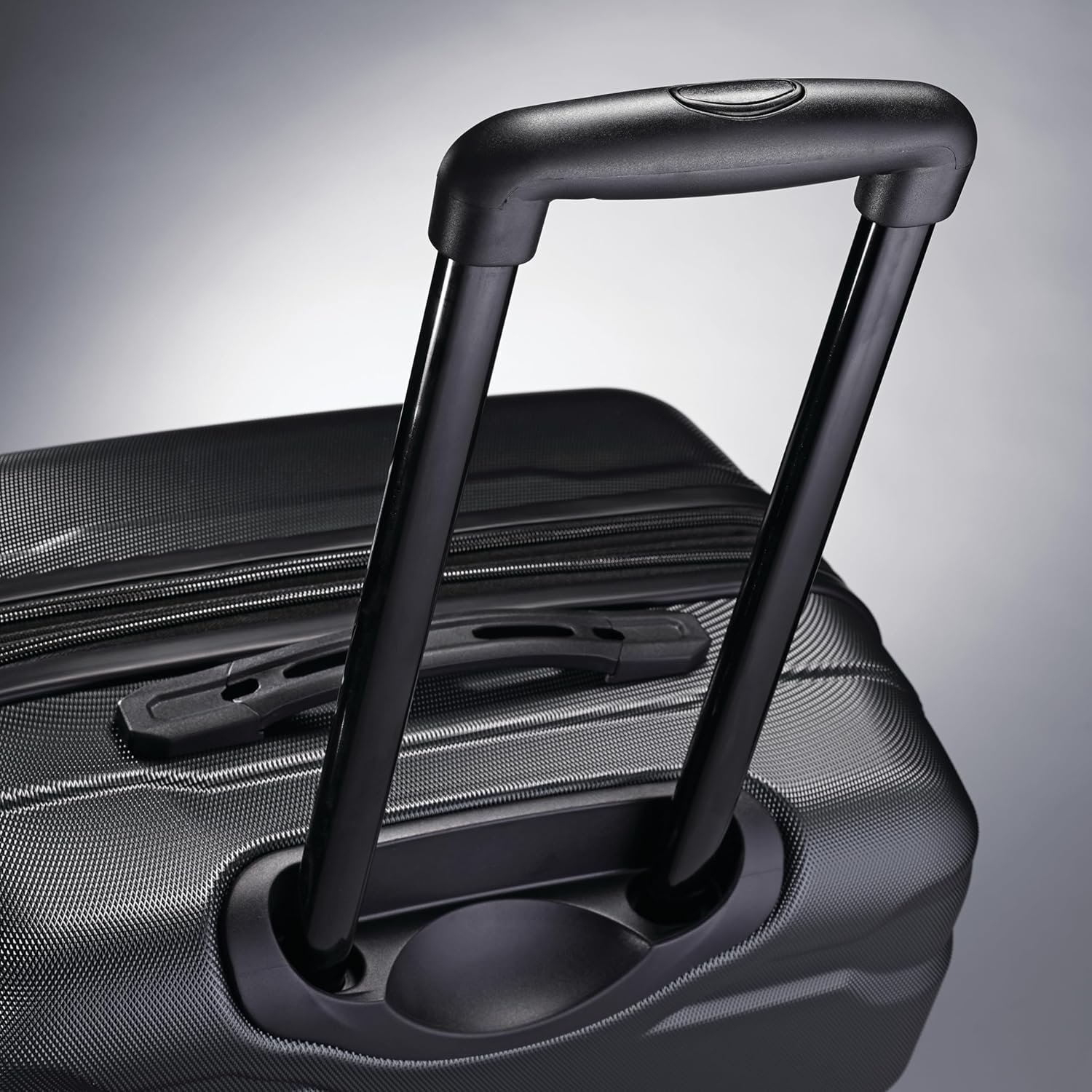 Samsonite Omni PC Hardside Expandable Luggage with Spinner Wheels, Black, Checked-Medium 24-Inch