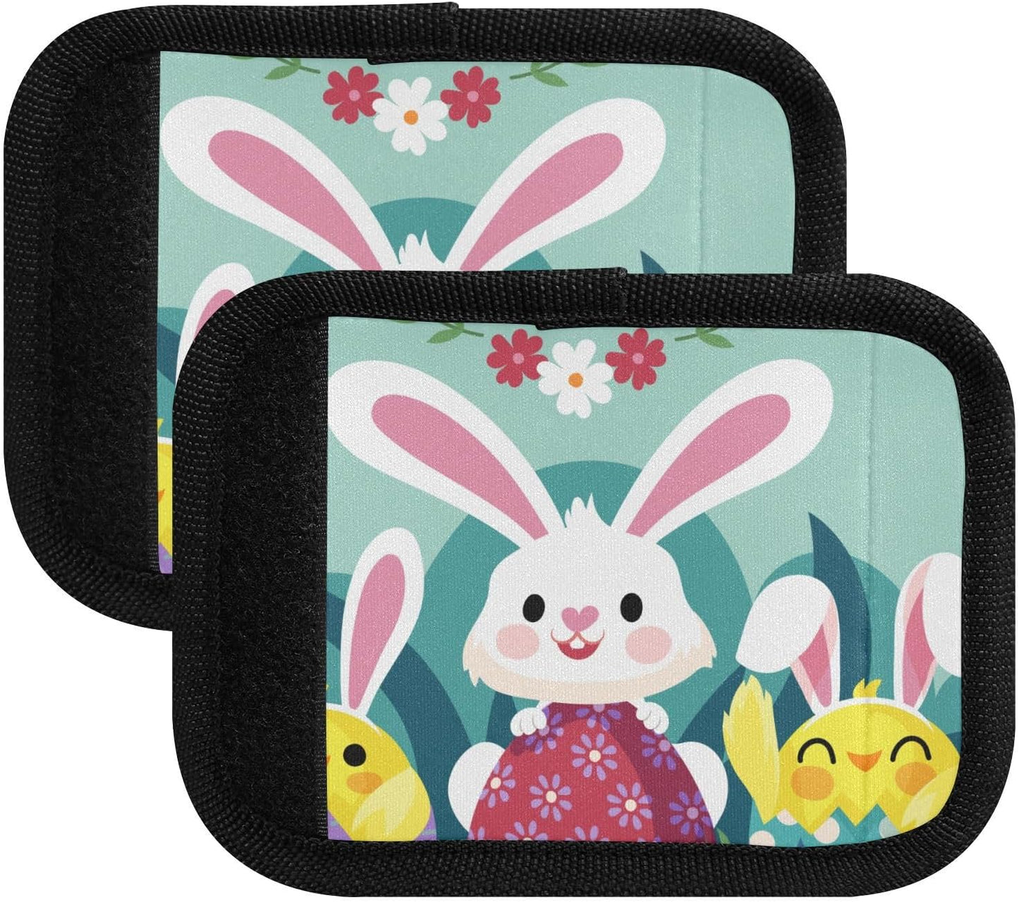 Easter Bunny 2 Pack Luggage Handle Wraps Covers for Suitcase Identifiers Bag Tags Travel Accessories