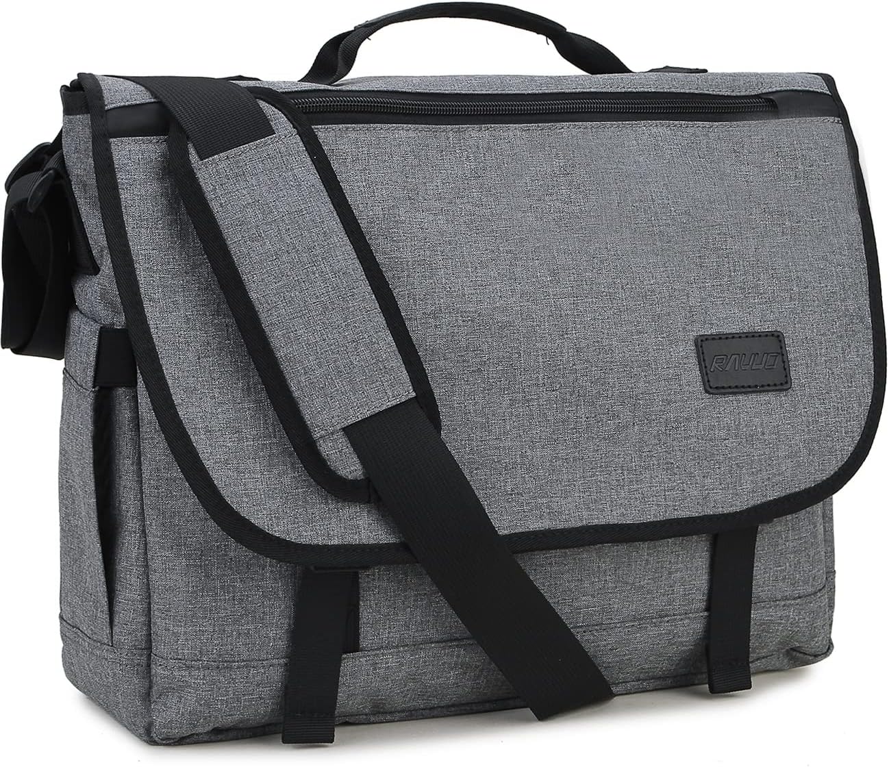 RAVUO Messenger Bag for Men, Water Resistant Lightweight Satchel 15.6 17 Inch Laptop Bags Shoulder Bookbag