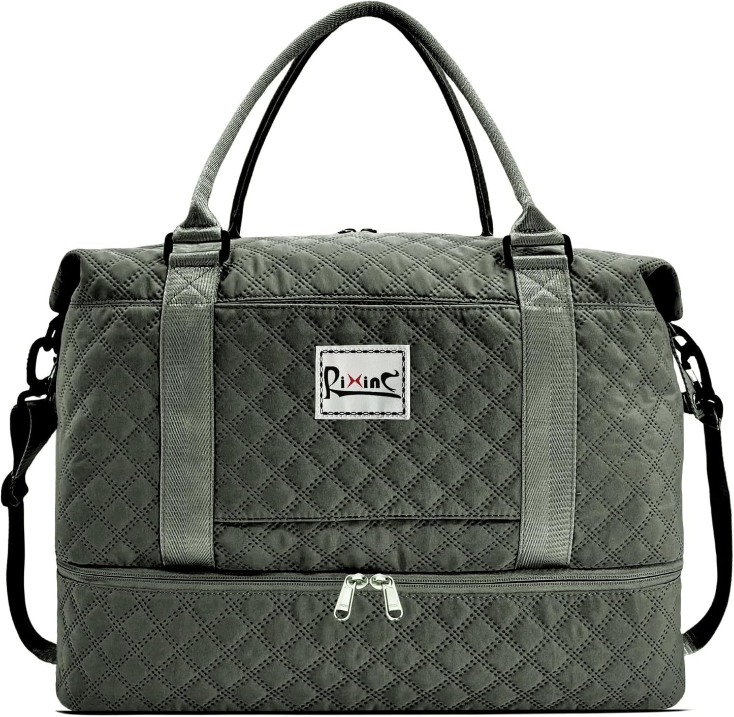 Large Travel Duffle Bag Weekender Bags for Women with Shoes Compartment, Travel Duffel Tote Carry on Overnight Bag for Travel Business Trips, Sport Yoga Gym Bag with Wet Pocket (Olive Green)