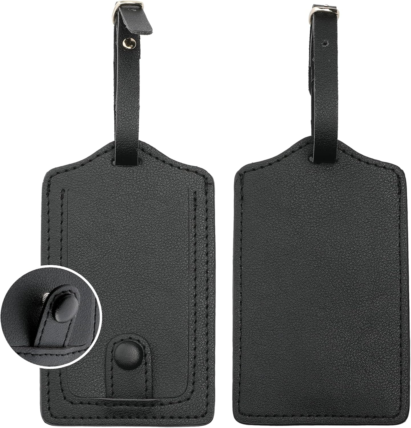 Jagucho Leather Luggage Tags for Men Women-Luggage Tags for Suitcases-Baggage Bag Tag Suitcase Labels ID Tags with Full Back Privacy Cover for Carnival Cruise Ships, Travel Tags