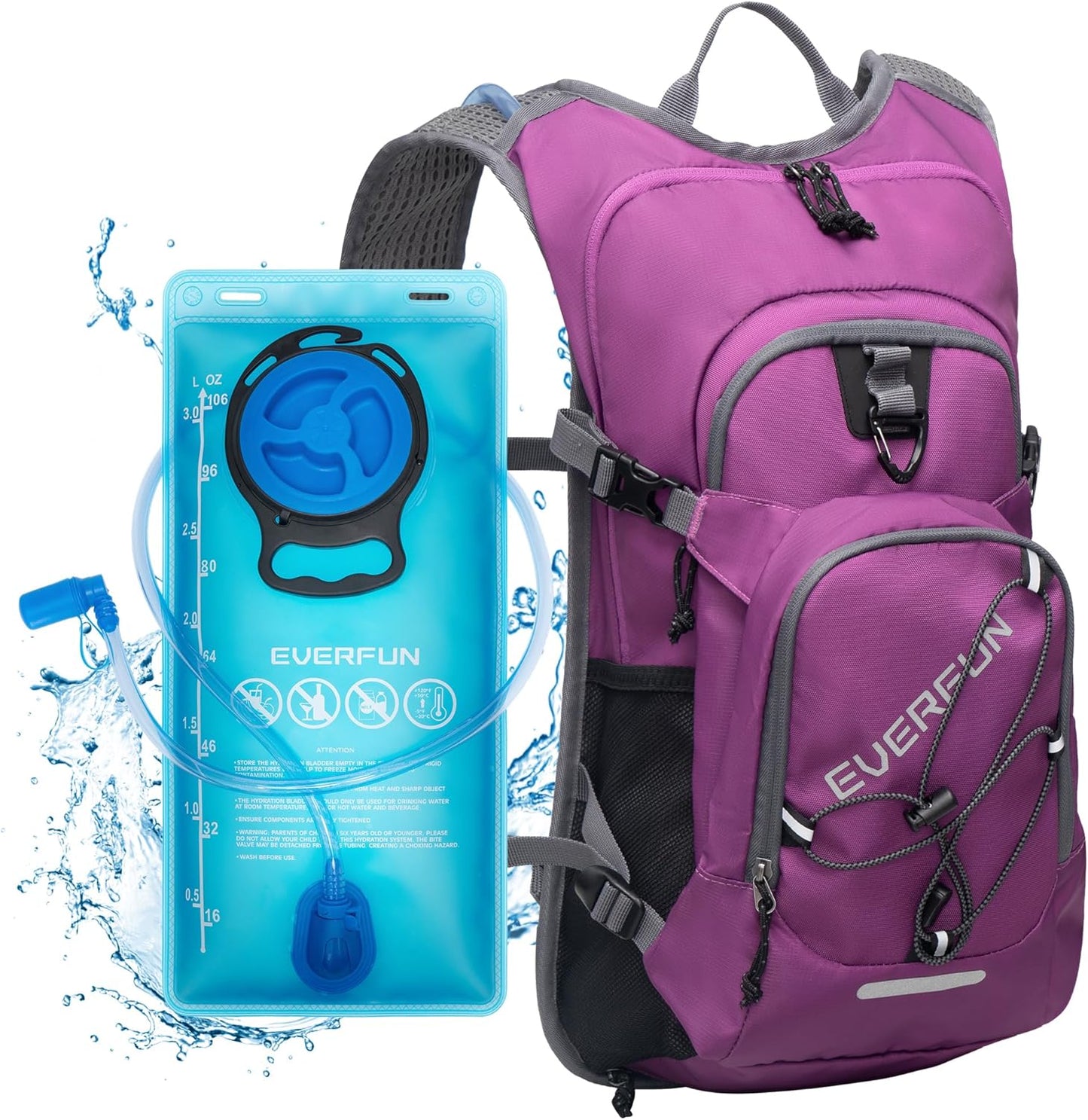 Everfun Hydration Backpack 18L with Water Bladder 2L/3L Hiking Water Backpack Women Men Hydration