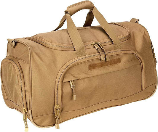 HYKING Gym Bag for Women & Men Tactical Duffle Military Weekender Work Out Lightweight Waterproof Sports Tote Shoe Pocket Tan