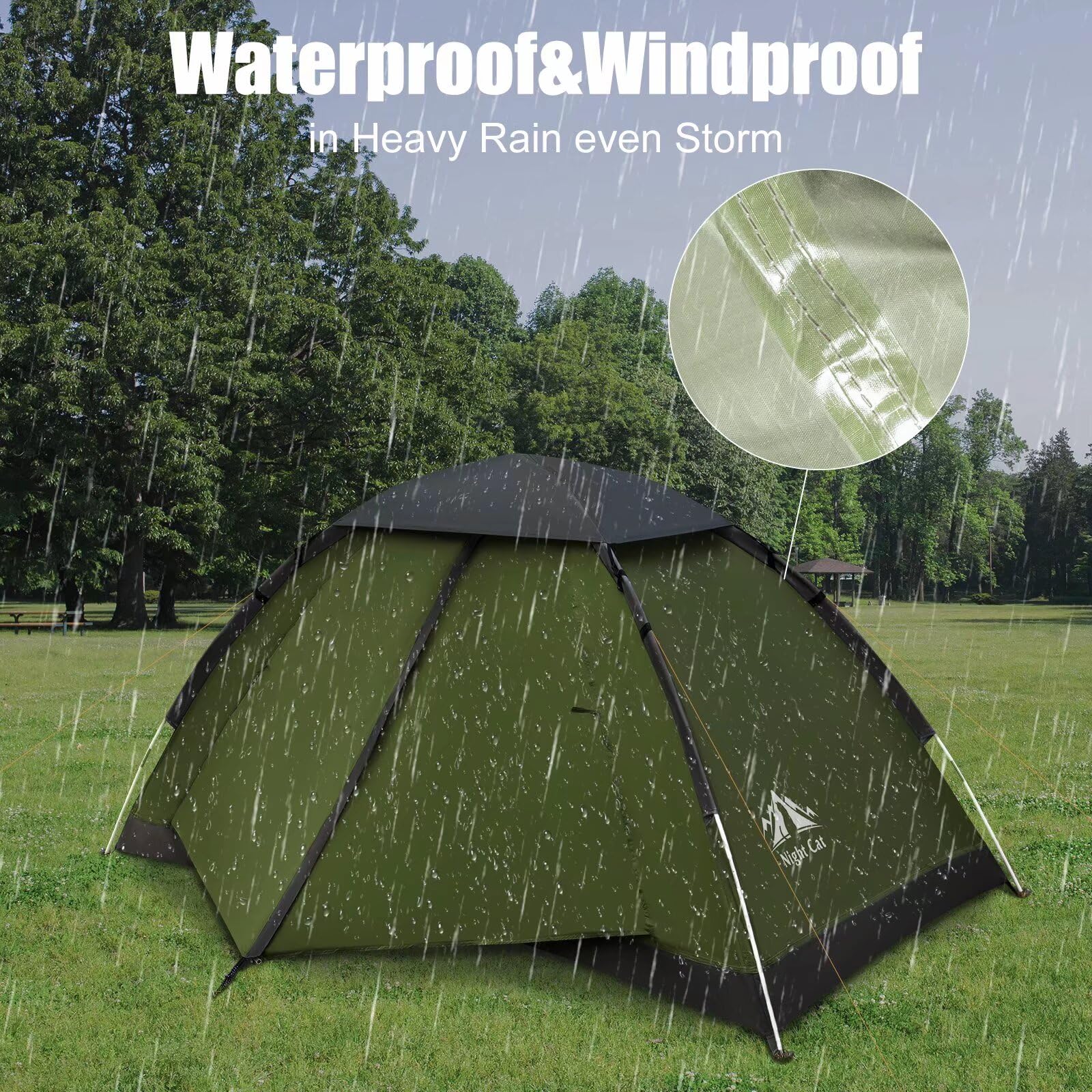 Night Cat Backpacking Tent for One 1 to 2 Persons Lightweight Waterproof Camping Hiking Tent for