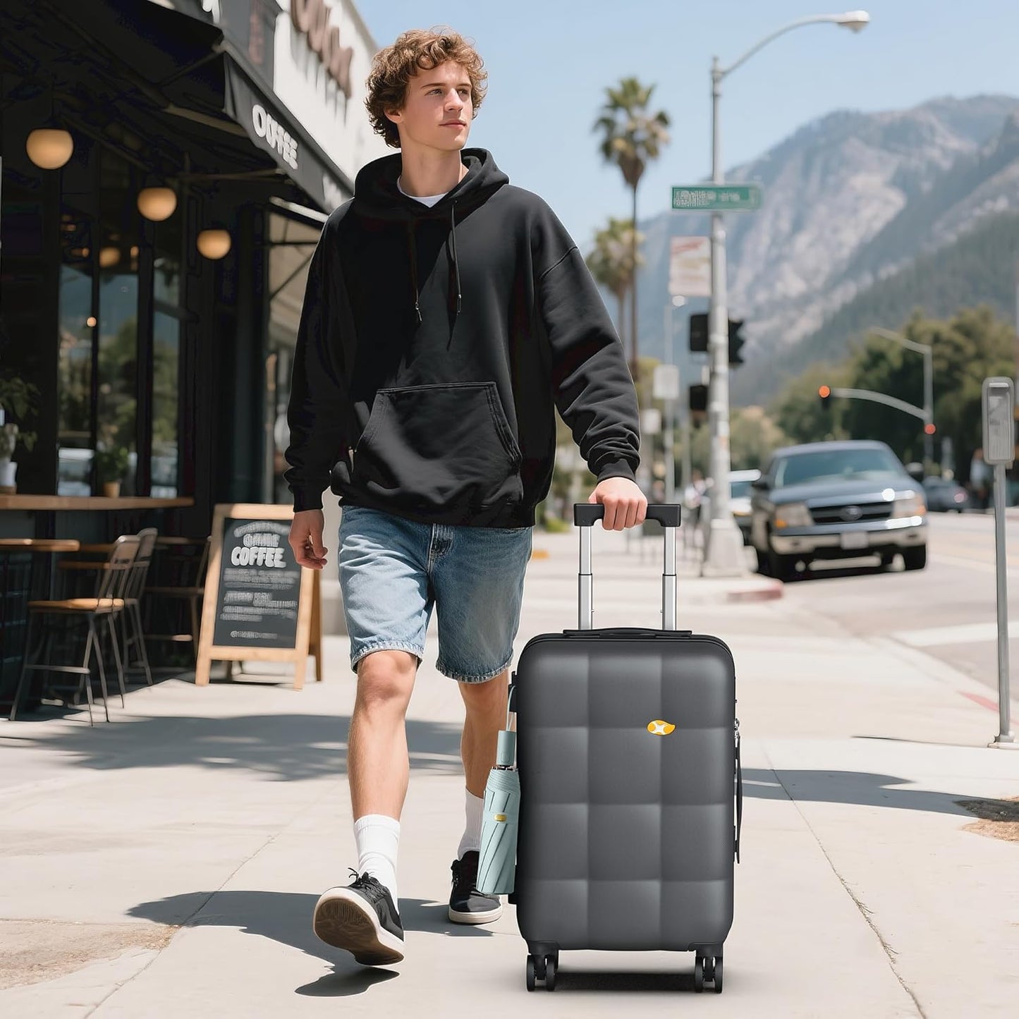 MGB Hard Shell Carry on Luggage Airline Approved, 100% PC Carry-on Suitcases with Spinner Wheels, Lightweight Hardside Travel Bag with TSA Lock, 20 Inch, Charcoal Grey
