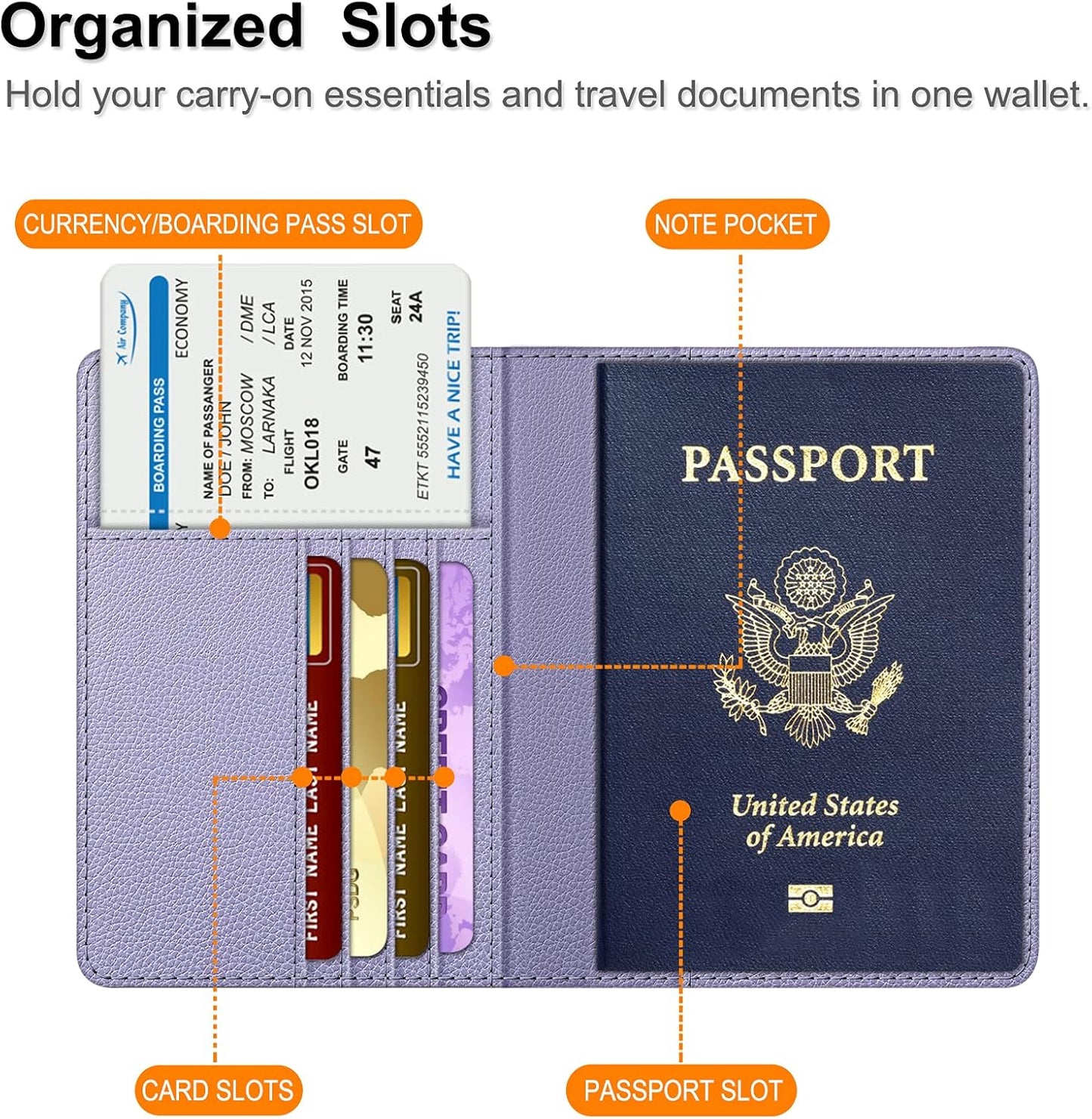 FINTIE Passport Holder, Slim Travel Wallet RFID Blocking Card Case Cover Passport Cover Protector Essentials with Credit Card Slots for Women/Men