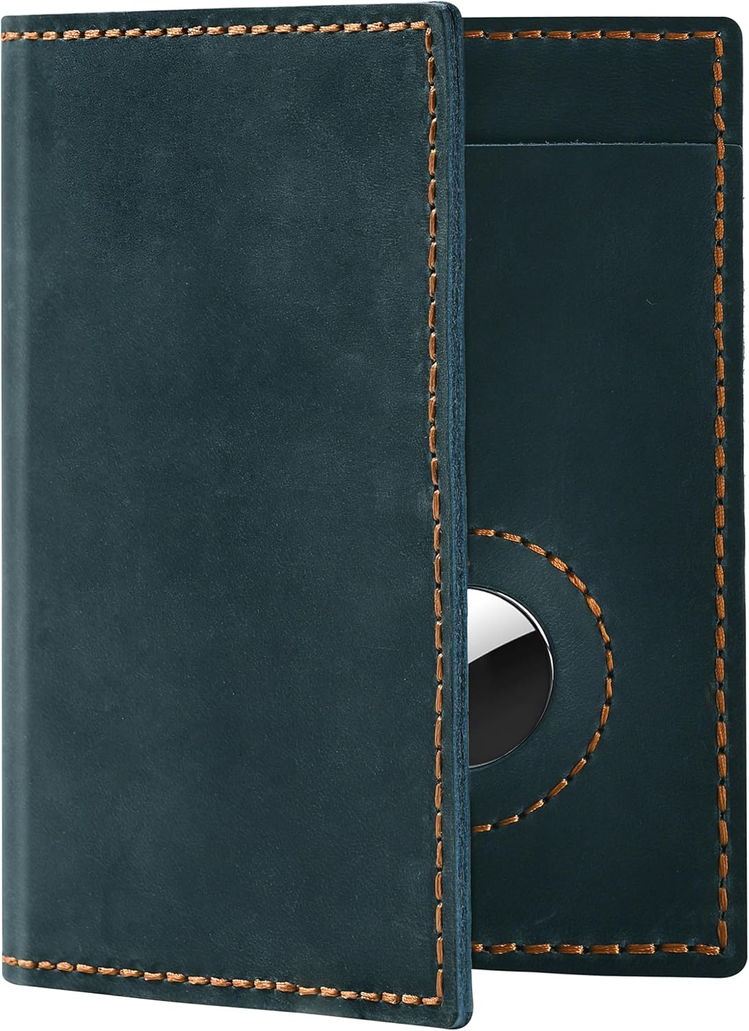 Passport Holder for Travel, Airtag Genuine Leather Passport Holder, Passport Cover Wallet Case for Women Men, Travel Essentials Gift, Blue