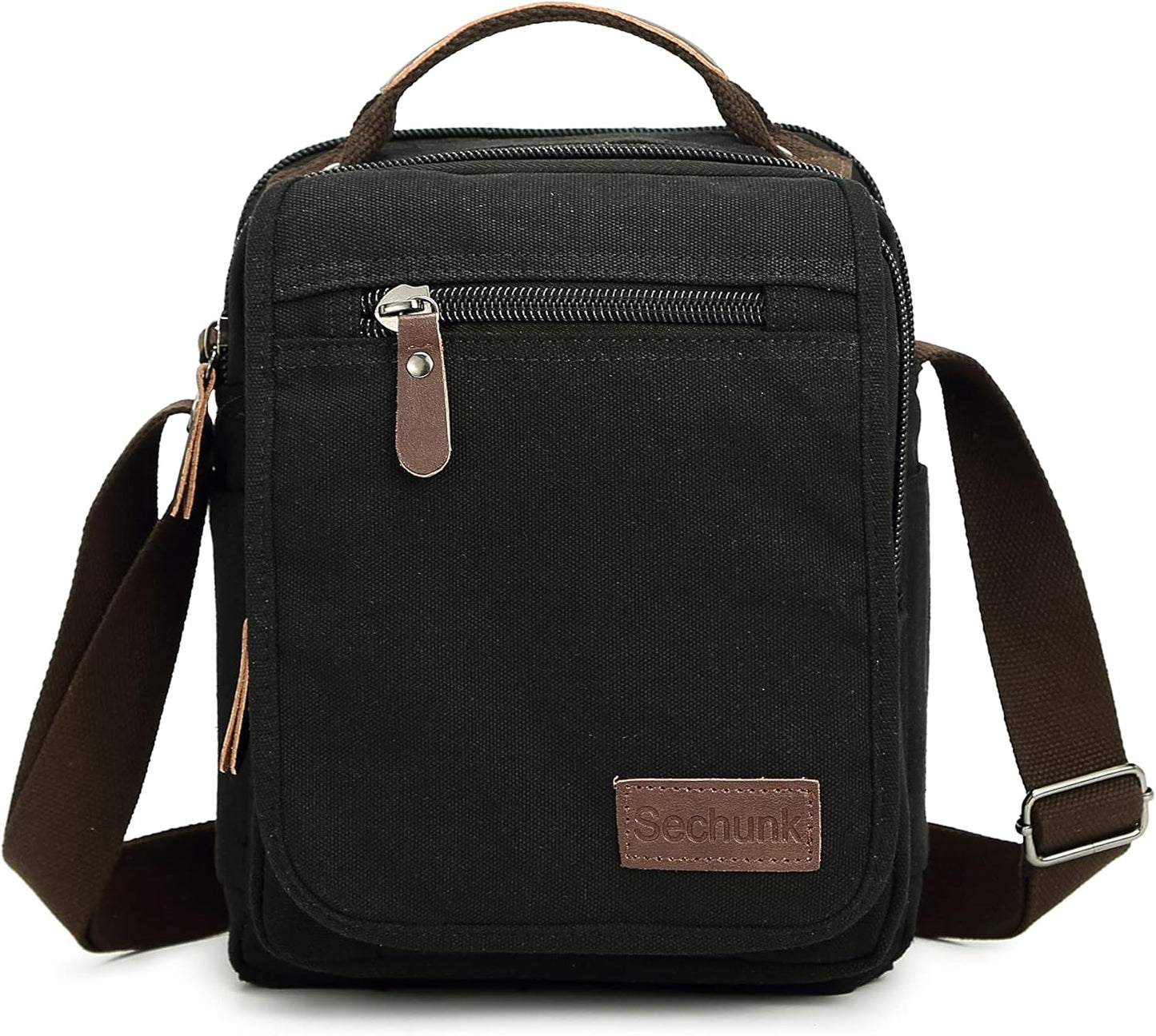 Sechunk Small Canvas Shoulder Bags Messenger Bag Travel Bag Business Bag Working Bag For Men Women