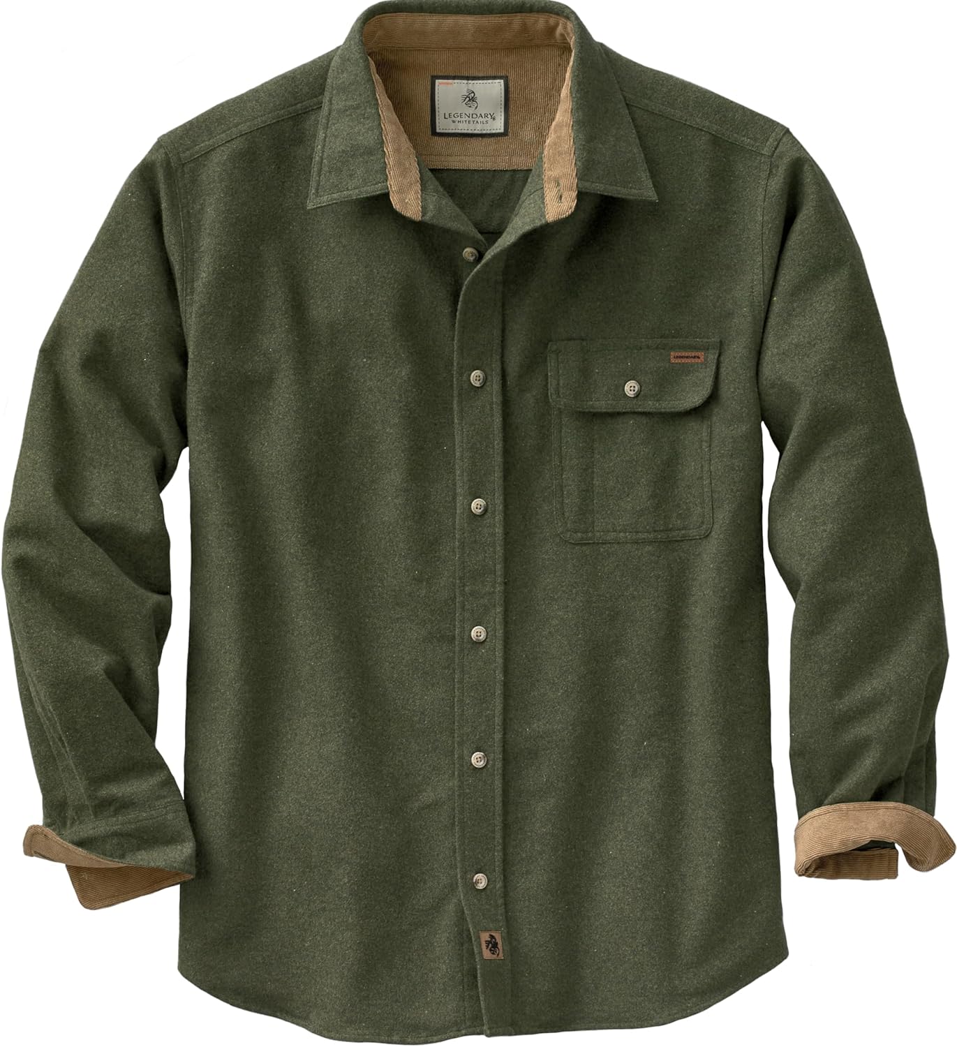 Legendary Whitetails Men's Flannel Shirt Long Sleeve Button Down 100% Cotton
