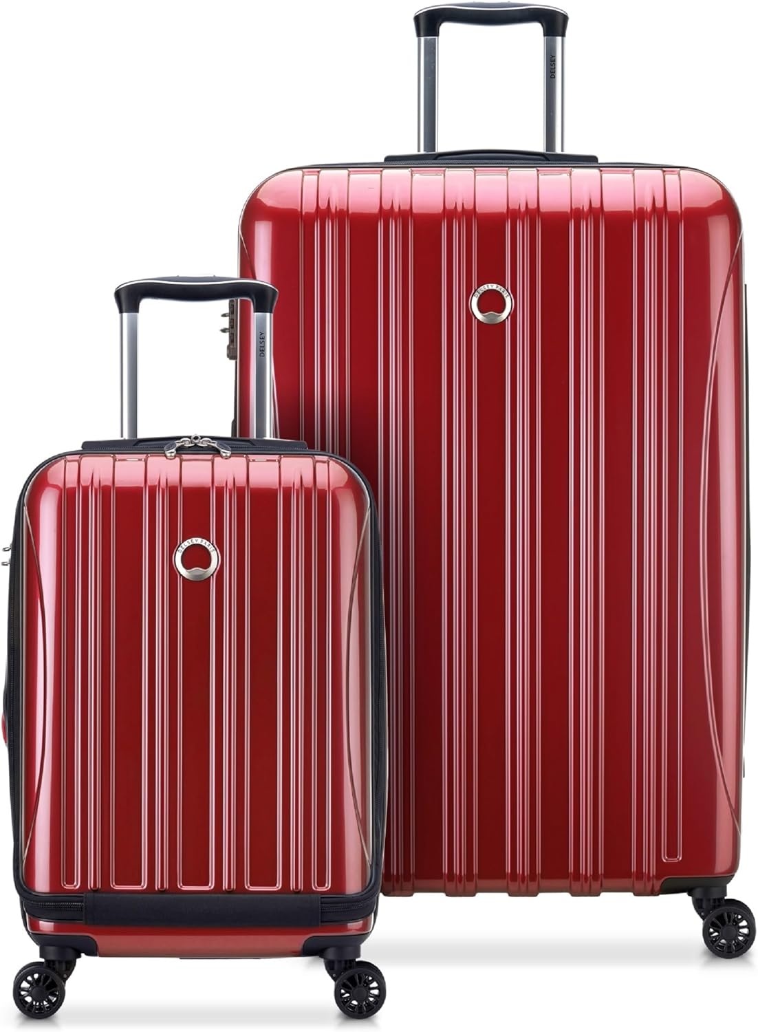 DELSEY PARIS Helium Aero Hardside Expandable Luggage with Spinner Wheels, Brick Red, 2-Piece Set
