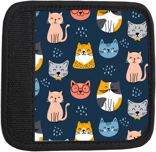 2 Pack Luggage Handle Wrap Travel Tags - Set of Luggage Tags for Suitcases, Identifiers, Marker, and Handle Covers - Cruise Accessories and Travel Gifts（Cute Colorful Cat