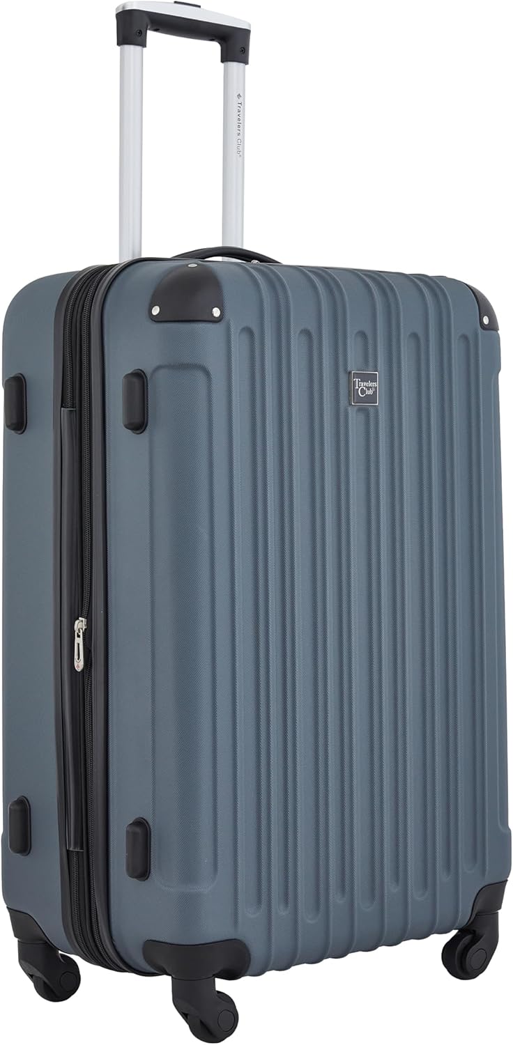 Travelers Club Midtown Hardside Luggage Travel, Slate, 4-Piece Set