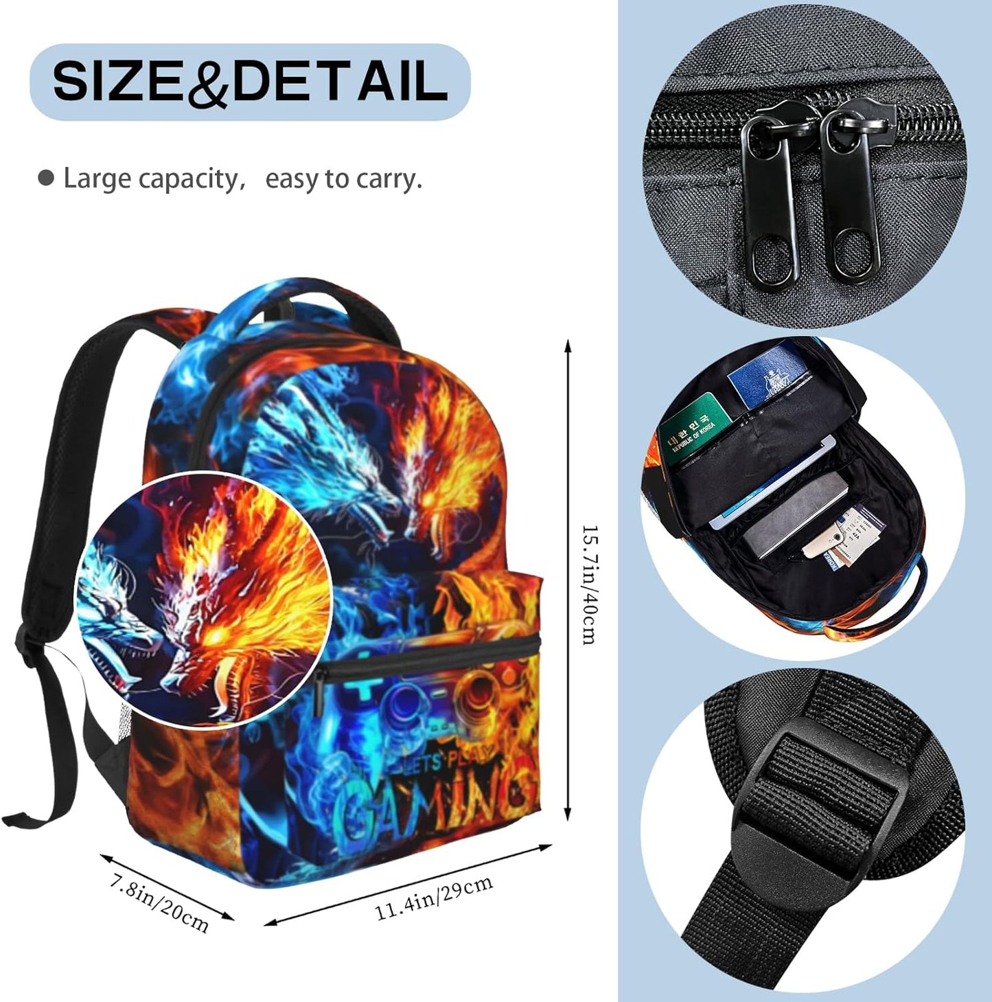 Kids Backpack For Boys Game Boys Backpack For Kids' Backpacks Children Teens Elementary Middle School Students Video Game Bookbag Travel Back Pack for Age 6-18