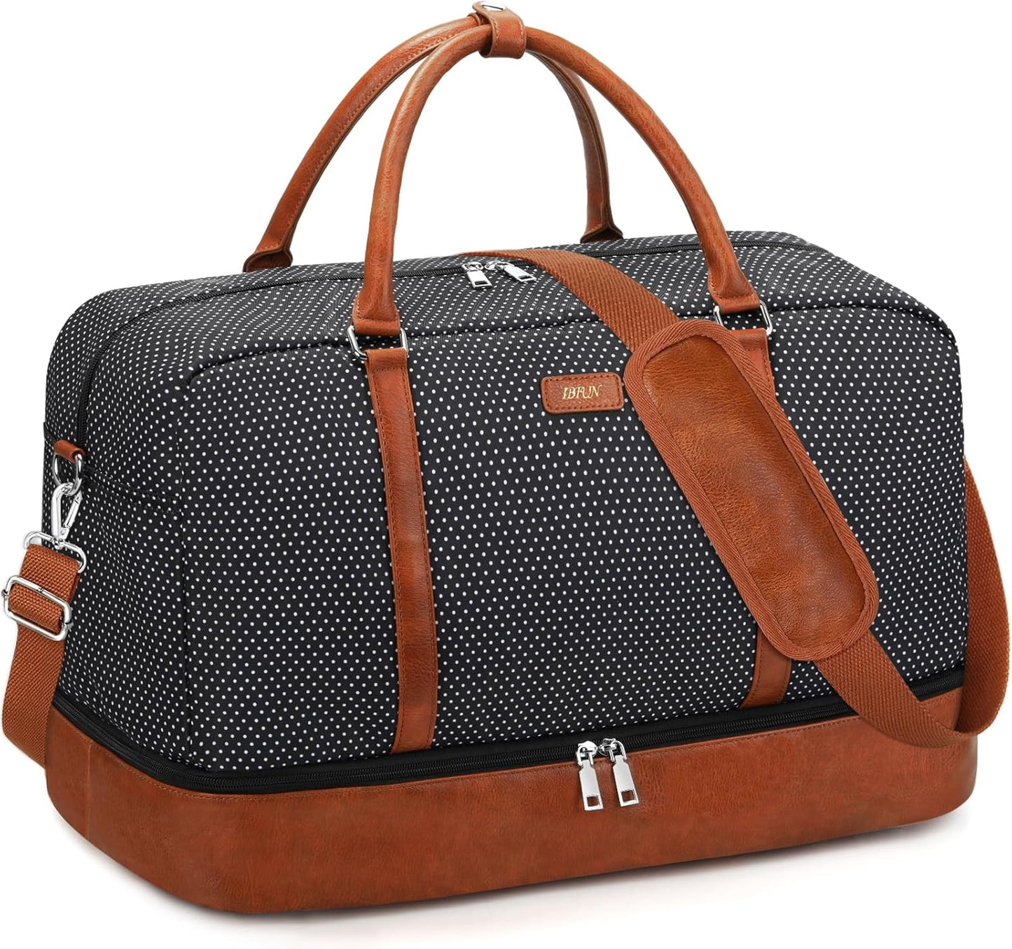 IBFUN Weekender Bags for Women, 21" Weekender Travel Bag, Travel Duffle Bag with Shoe Compartment Carry on Overnight Duffel Bag for Weekend Travel Business Trip