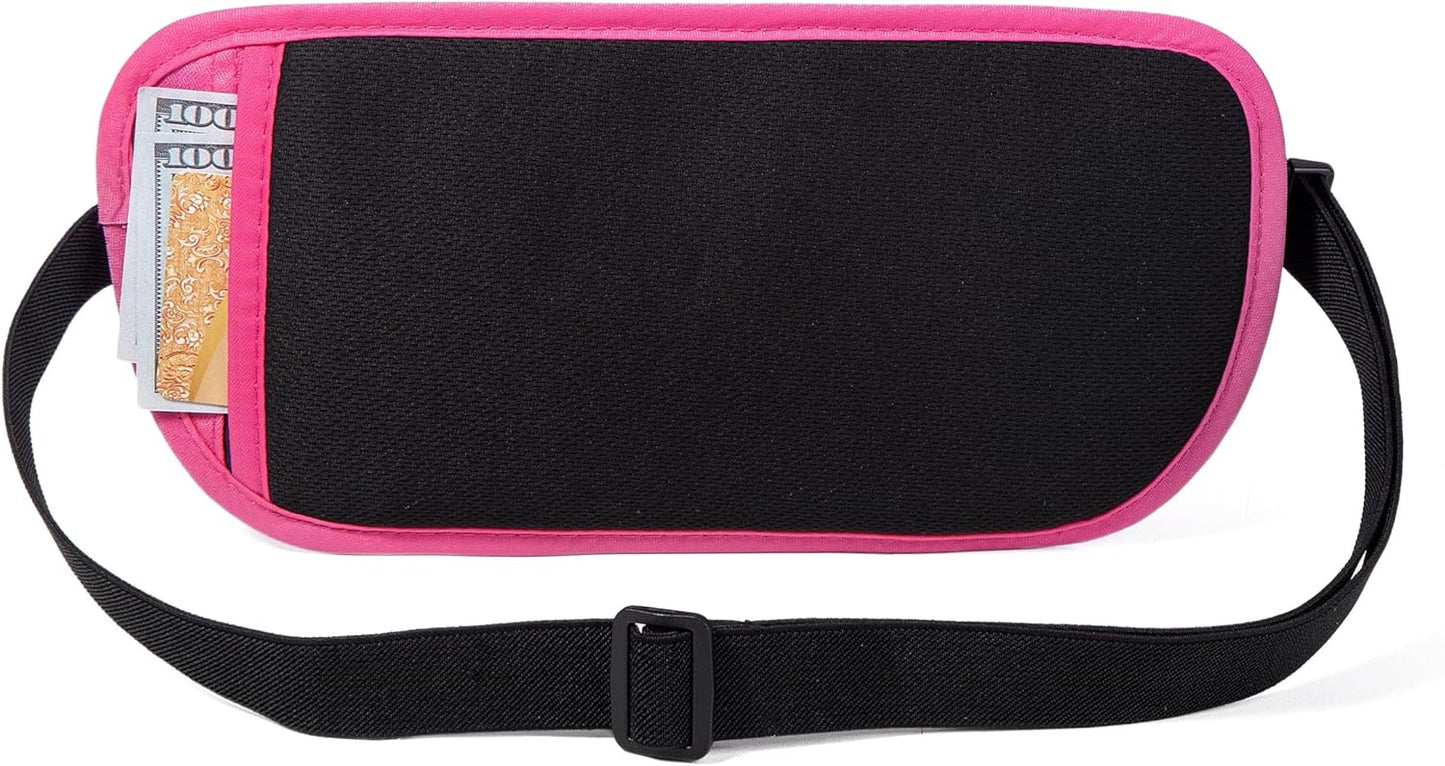 Travel Money Belt - Slim Passport Holder Travel Wallet with RFID Blocking Travel Pouch Undercover