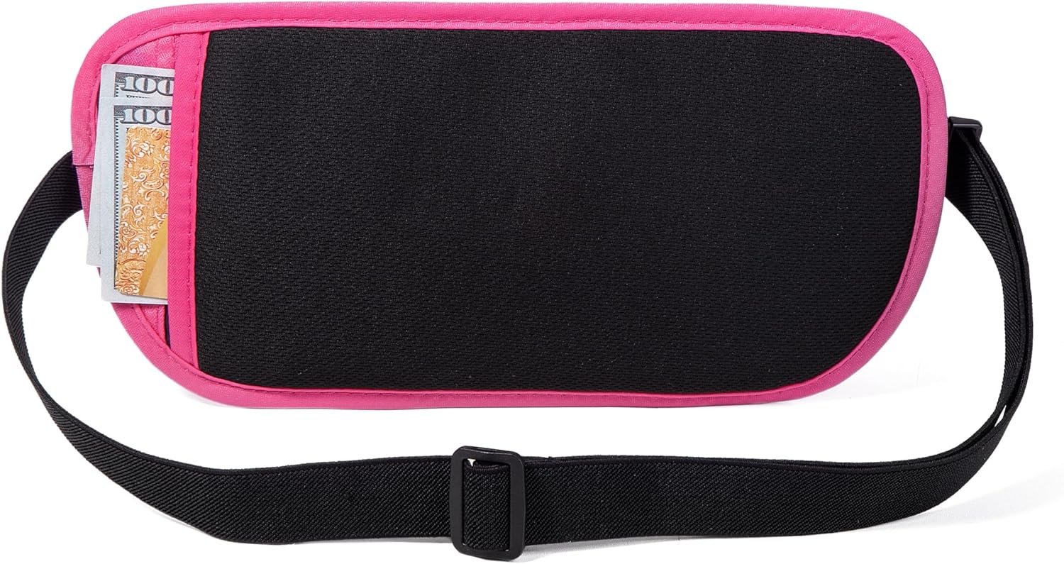 Travel Money Belt - Slim Passport Holder Travel Wallet with RFID Blocking Travel Pouch Undercover